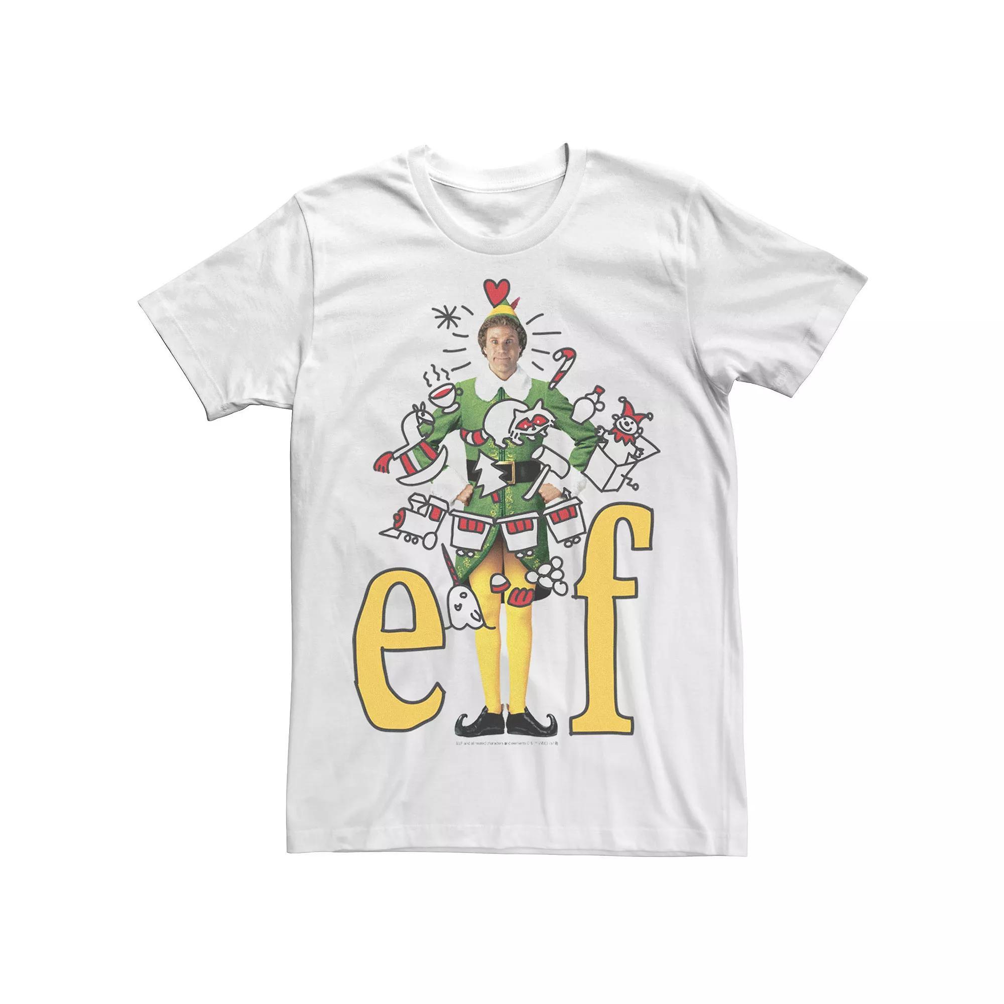 Men's Elf Buddy And Doodles Logo Tee, Size: Medium, White Product Image