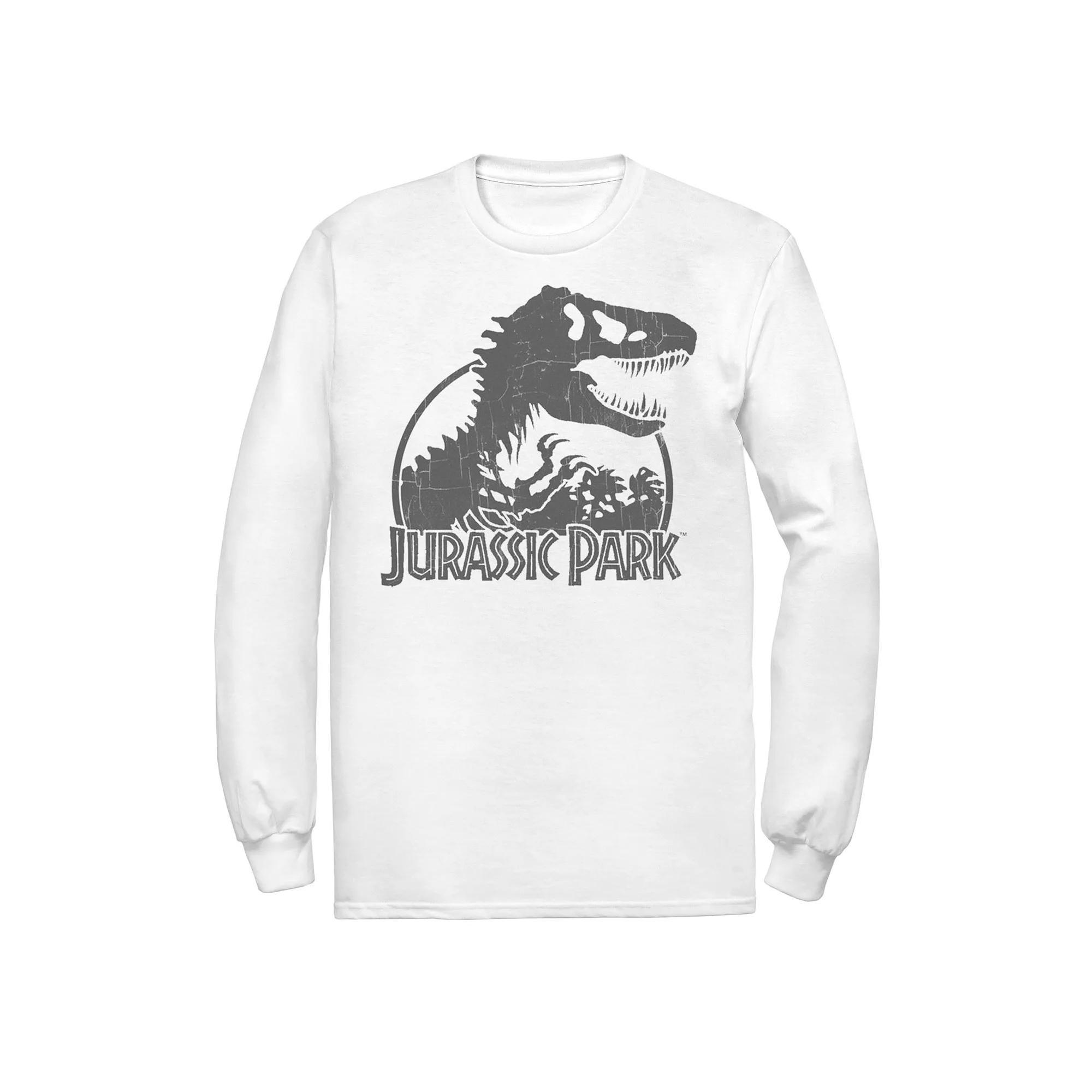 Men's Jurassic Park Classic T-Rex Skeleton Logo Tee, Size: Large, White Product Image