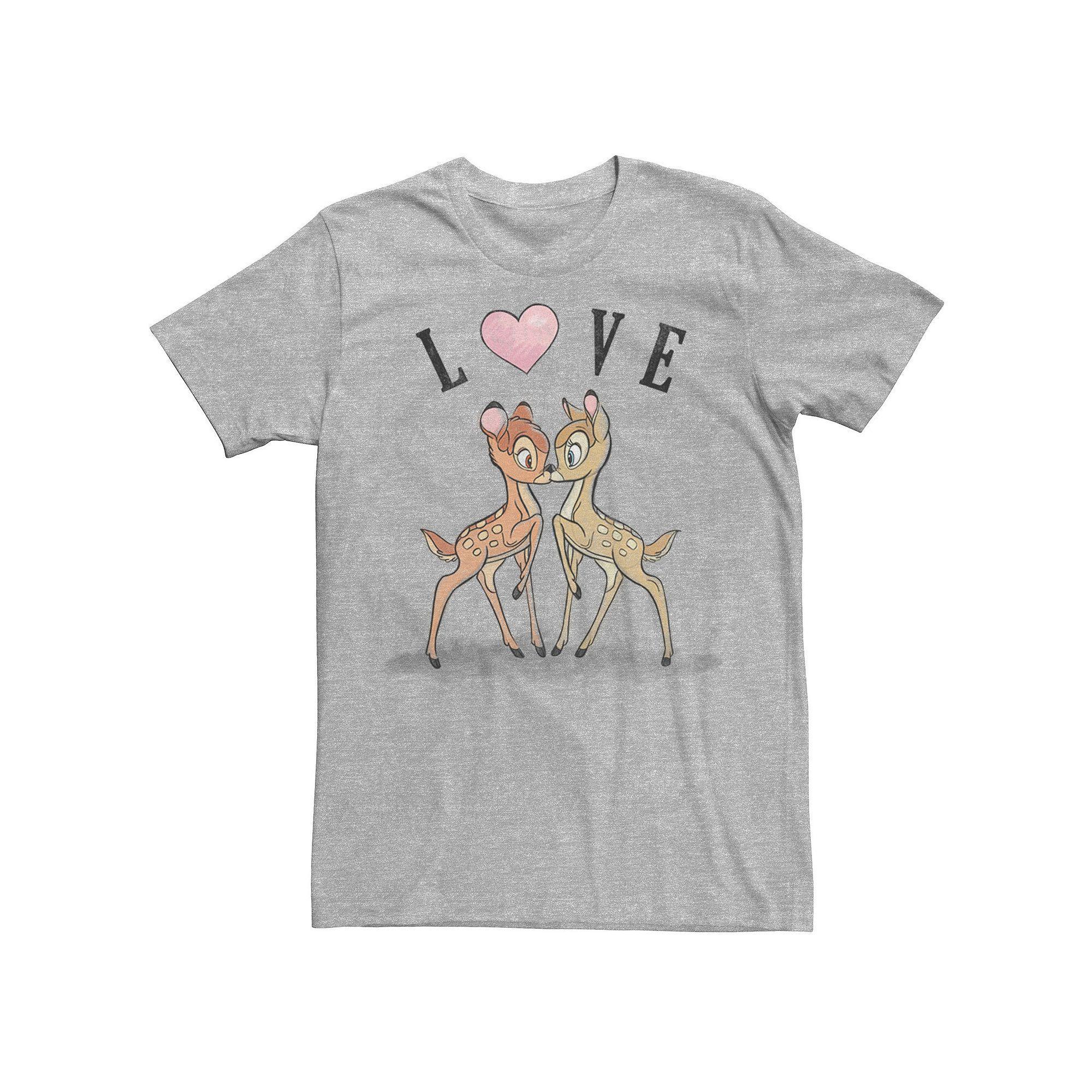 Disney's Bambi Men's Love Valentine's Day Tee, Size: Small, Athletic Grey Product Image