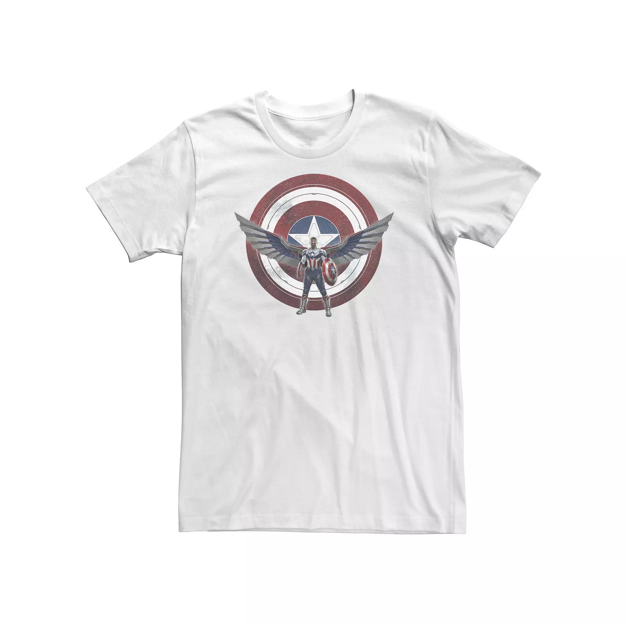 Big & Tall Marvel The Falcon And The Winter Soldier Captain America Shield Wings Tee, Men's, Size: 3XL, White Product Image