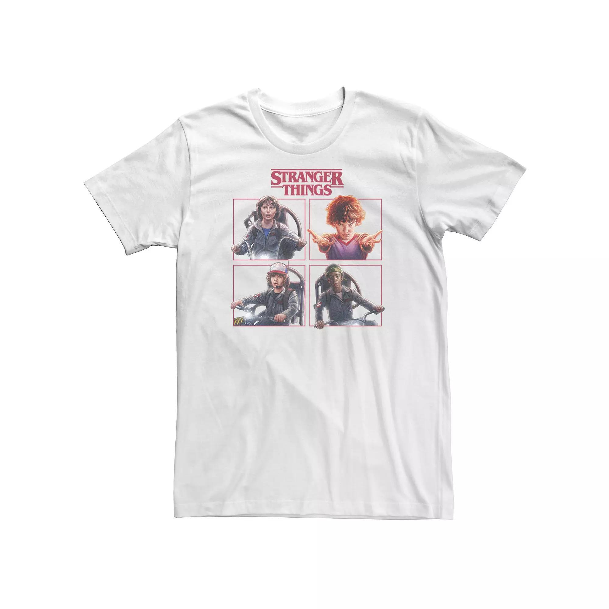 Big & Tall Netflix Stranger Things Group Shot Box Up Logo Tee, Men's, Size: XXL Tall, White Product Image