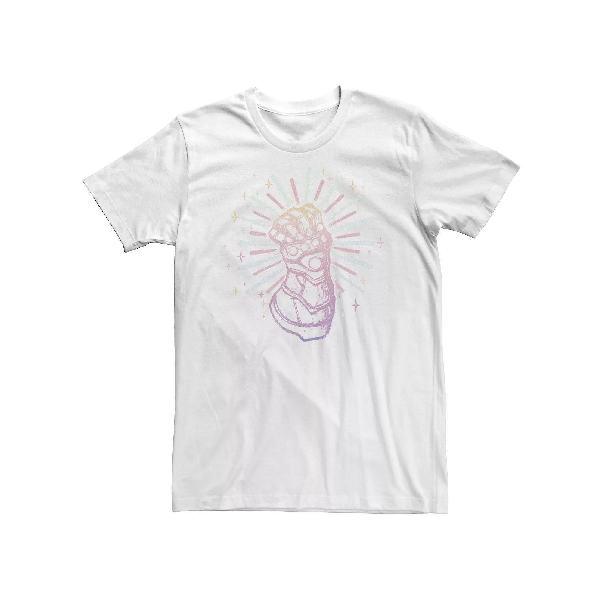 Big & Tall Marvel Avengers Infinity Gauntlet Pastel Sketch Tee, Men's, Size: 3XL Tall, White Product Image