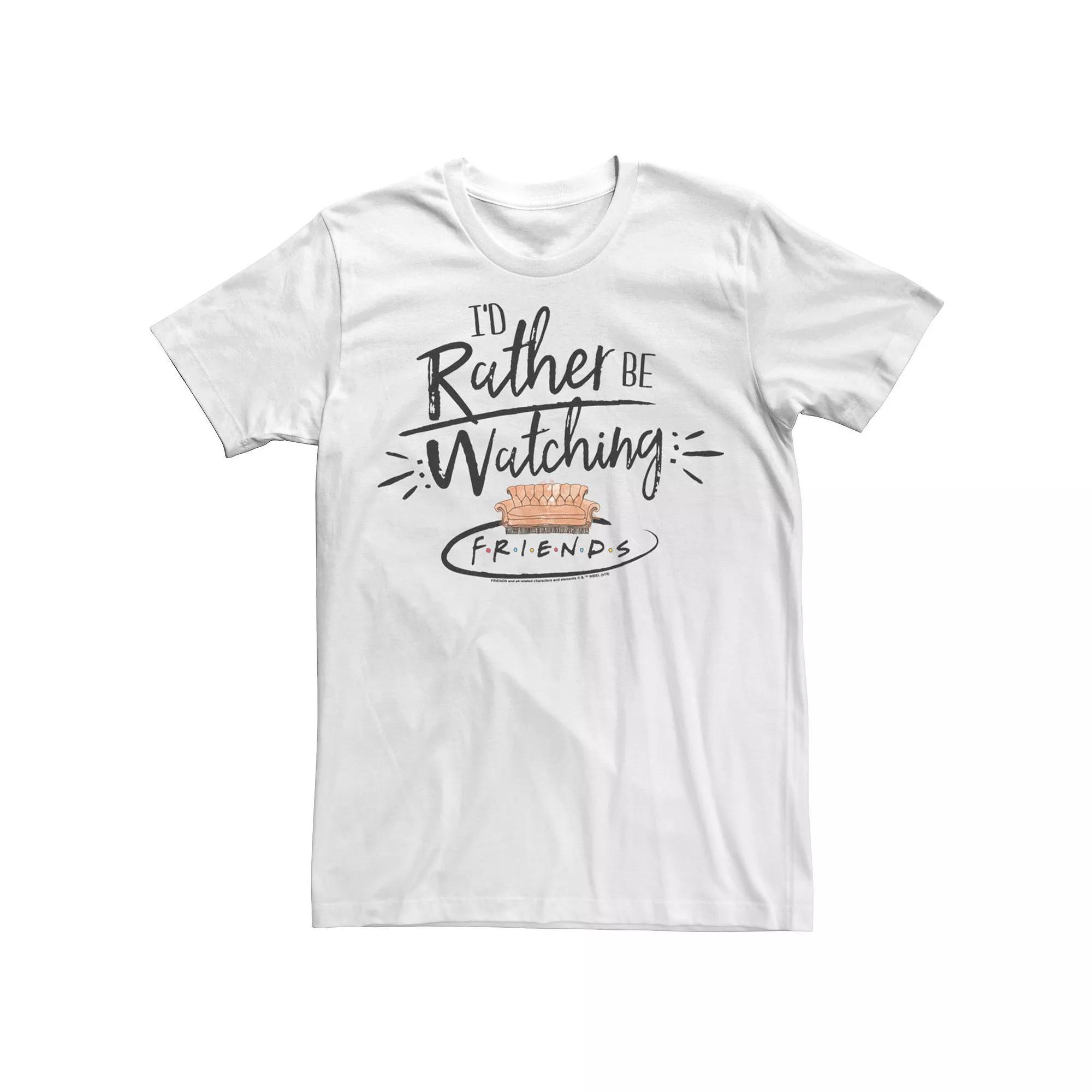 Men's Friends I'd Rather Be Watching Friends Tee, Size: 3XL, White Product Image