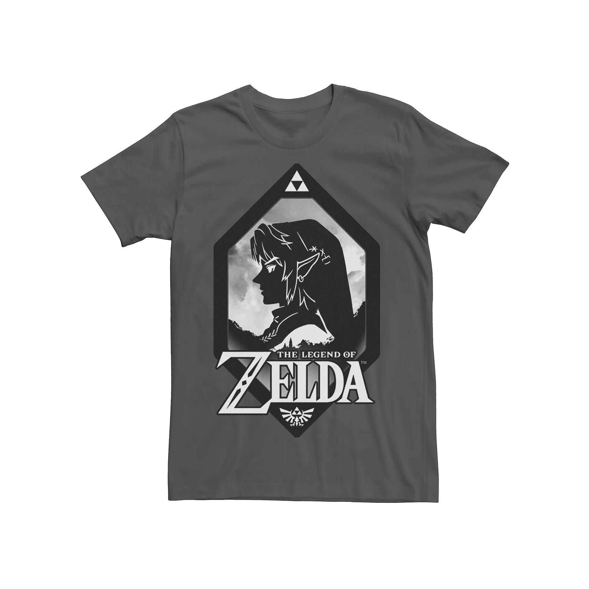 Men's Nintendo Zelda Link Side Profile Diamond Tee, Size: Small, Grey Product Image