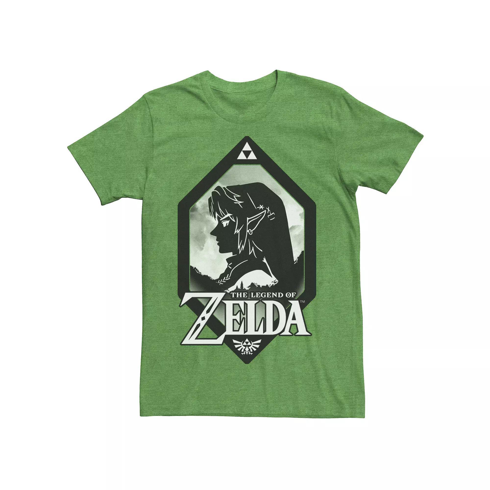 Men's Nintendo Zelda Link Side Profile Diamond Tee, Size: Small, Kelly Grey Product Image
