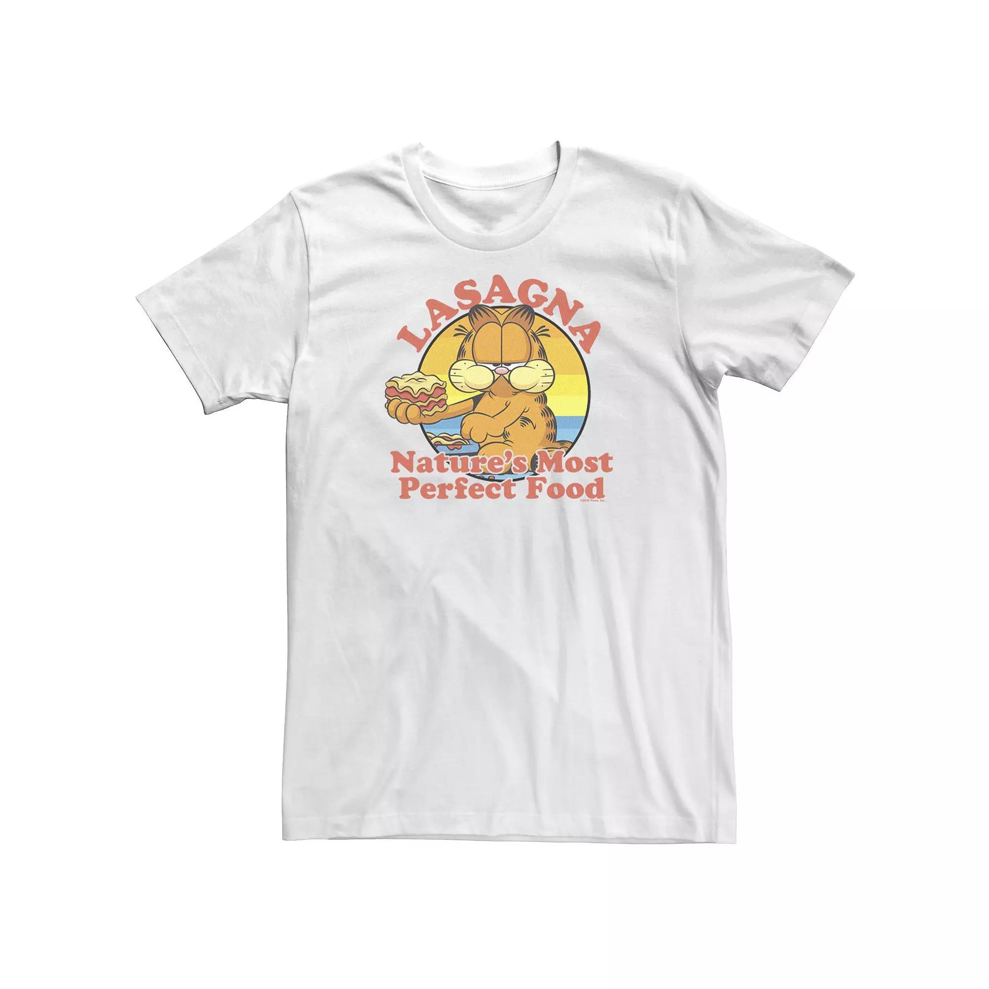 Big & Tall Garfield Lasagna Nature's Most Perfect Food Portrait Tee, Men's, Size: XL Tall, White Product Image