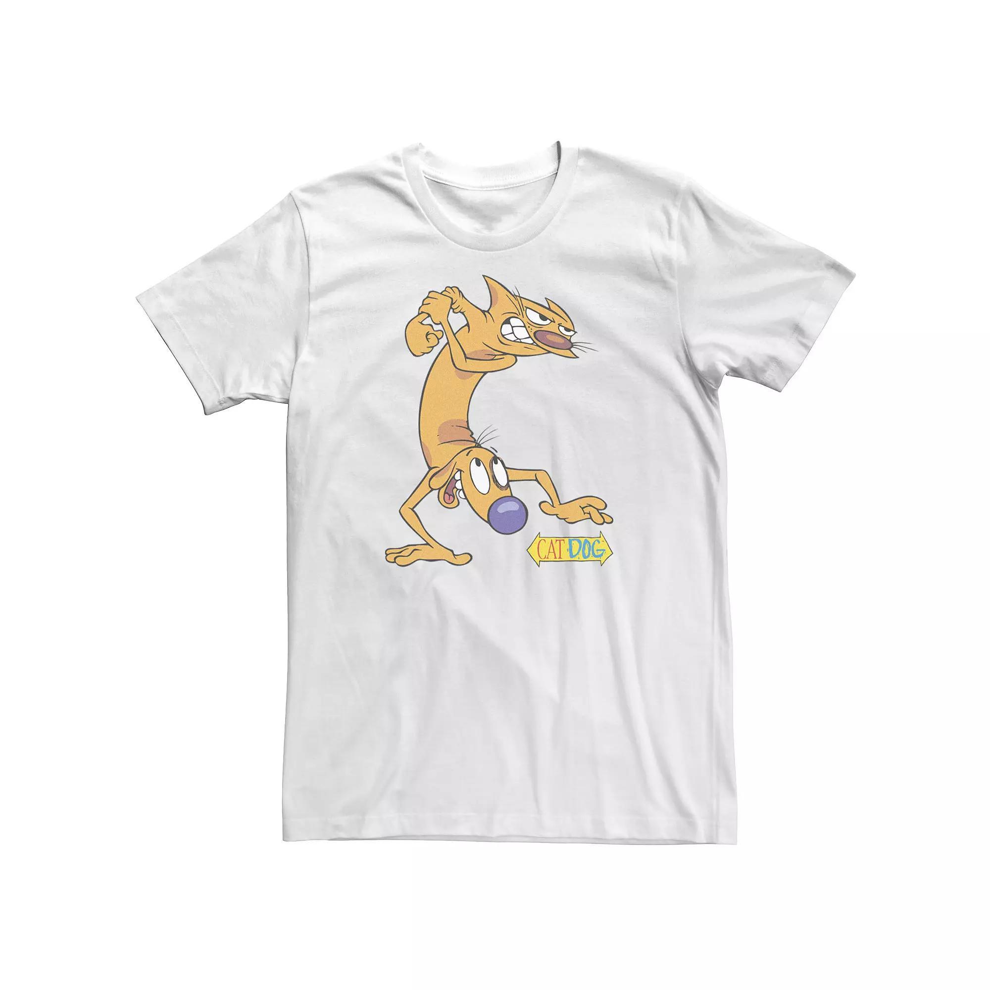 Big & Tall Nickelodeon CatDog Tough Guys Tee, Men's, Size: 4XL, White Product Image