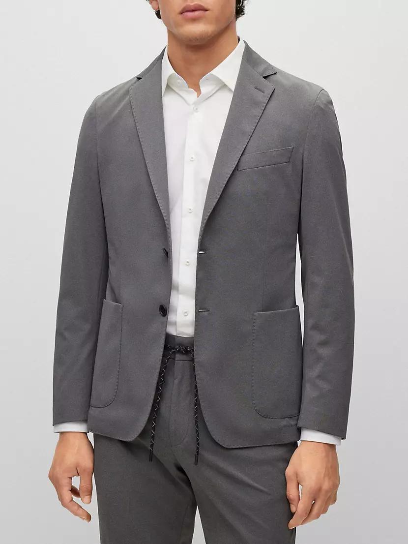 Slim-Fit Jacket In Micro-Patterned Performance-Stretch Cloth Product Image