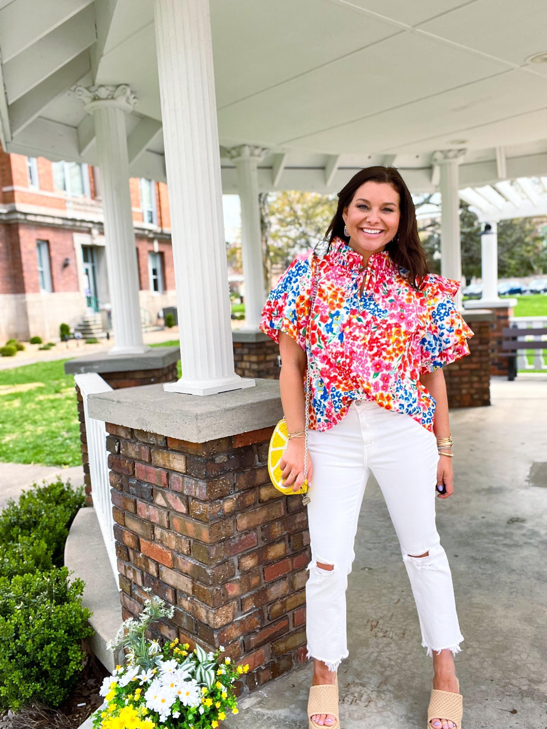 Shauna Ruffle Shoulder Top Product Image
