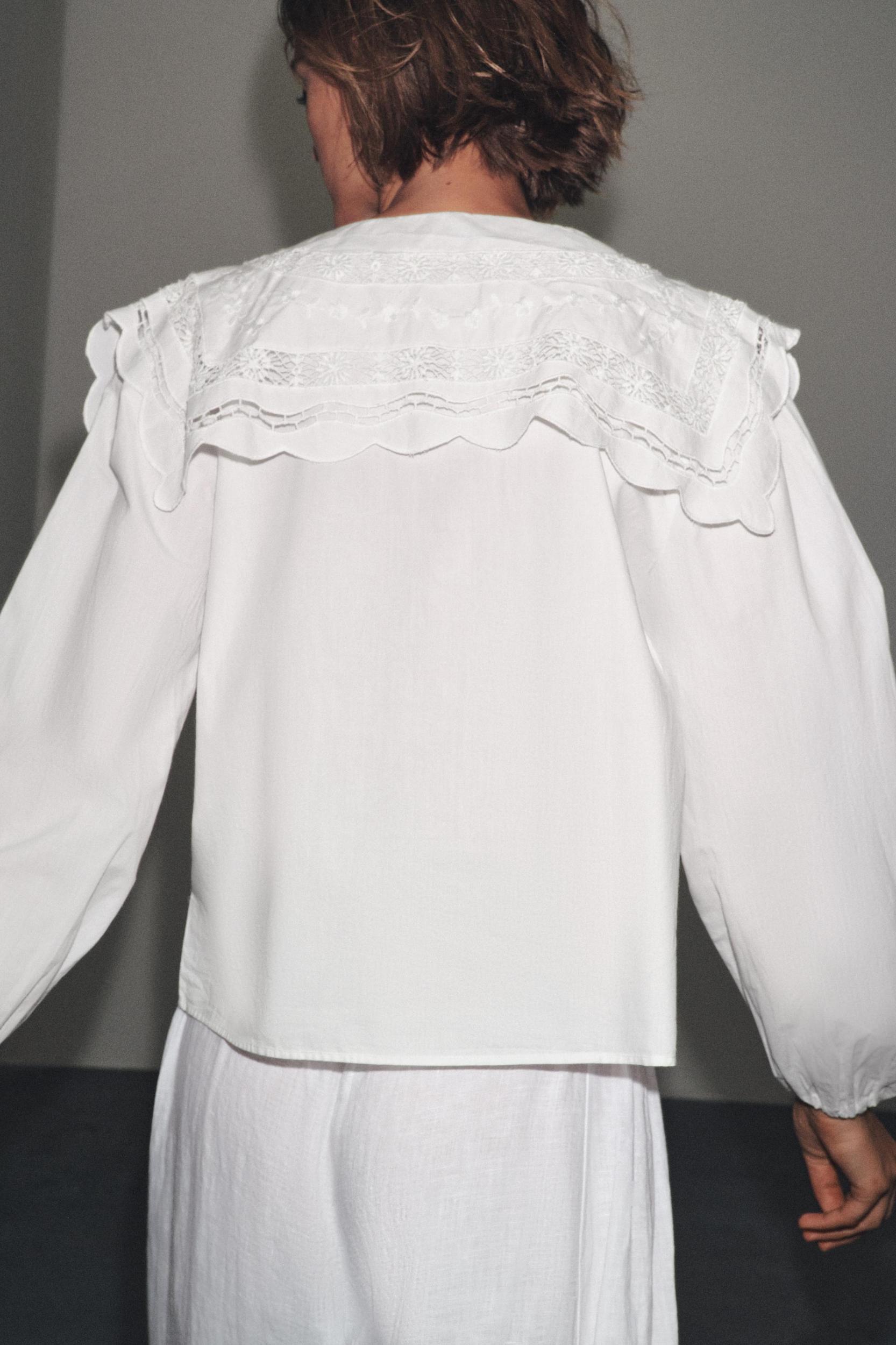 ZW COLLECTION EMBROIDERED COLLAR POPLIN SHIRT Product Image