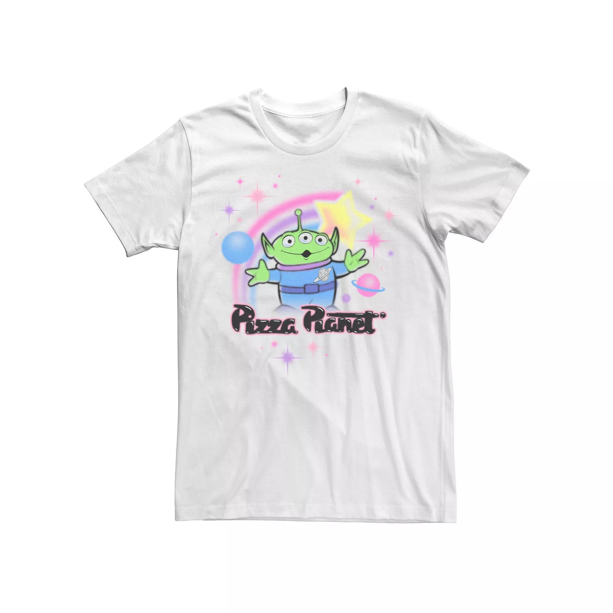 Disney / Pixar's Toy Story Alien Men's Pizza Planet Airbrush Tee, Size: Large, White Product Image