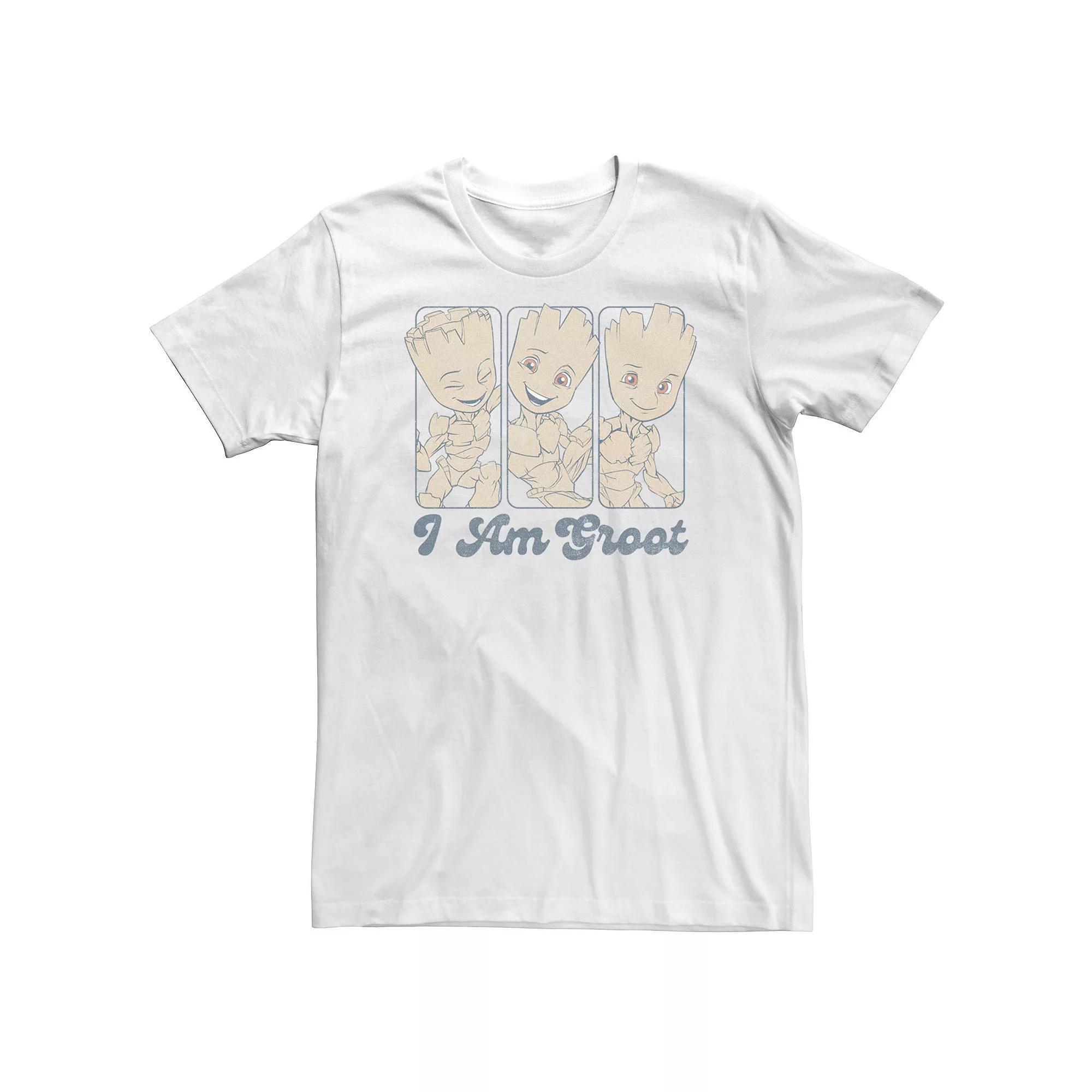 Big & Tall Marvel Guardians of the Galaxy Classic Three Panel I Am Groot Tee, Men's, Size: 4XL, White Product Image