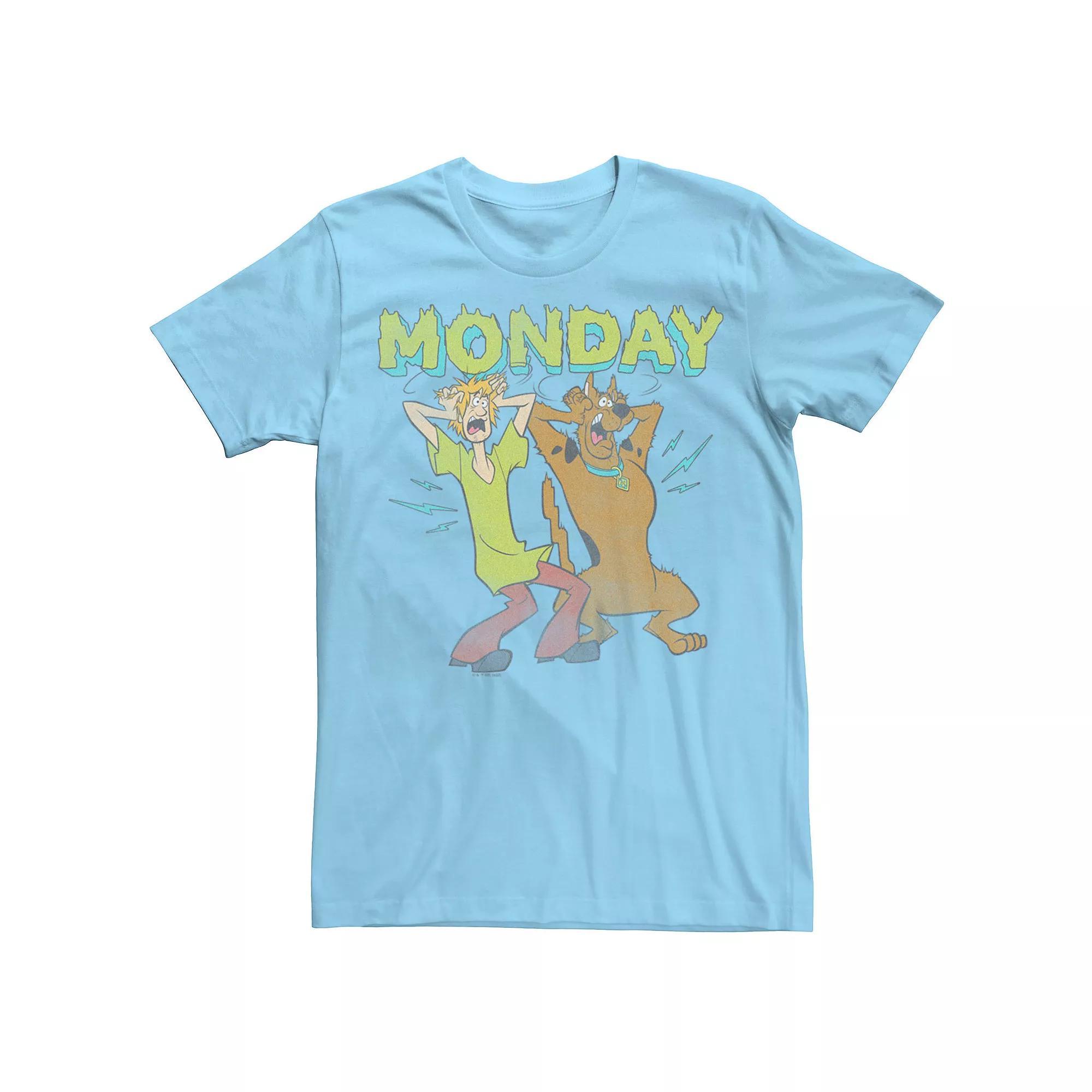 Men's Scooby Doo And Shaggy Scary Monday Tee, Size: Small, Light Blue Product Image