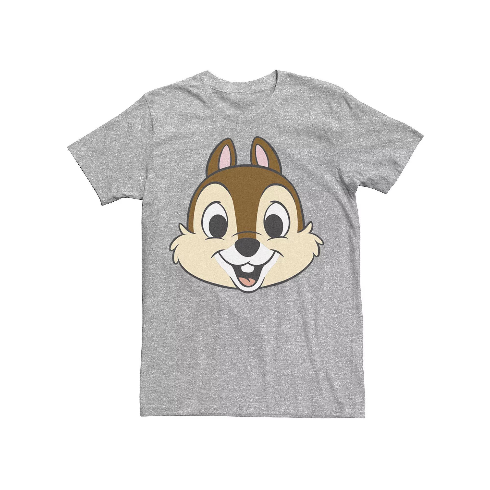 Disney's Chip And Dale Chip With Transparent Cheeks Men's Tee, Size: Small, Athletic Grey Product Image
