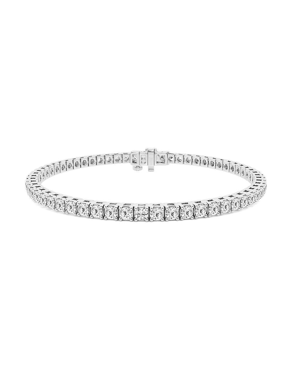 Womens 14K White Gold & 5.00 TCW Lab-Grown Diamond Tennis Bracelet Product Image