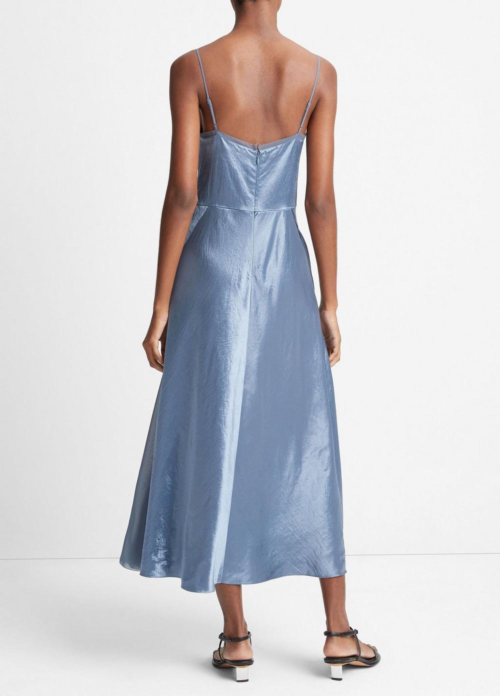Womens Sheer-paneled Slip Dress, Iris Smoke, Size 12 Vince Product Image
