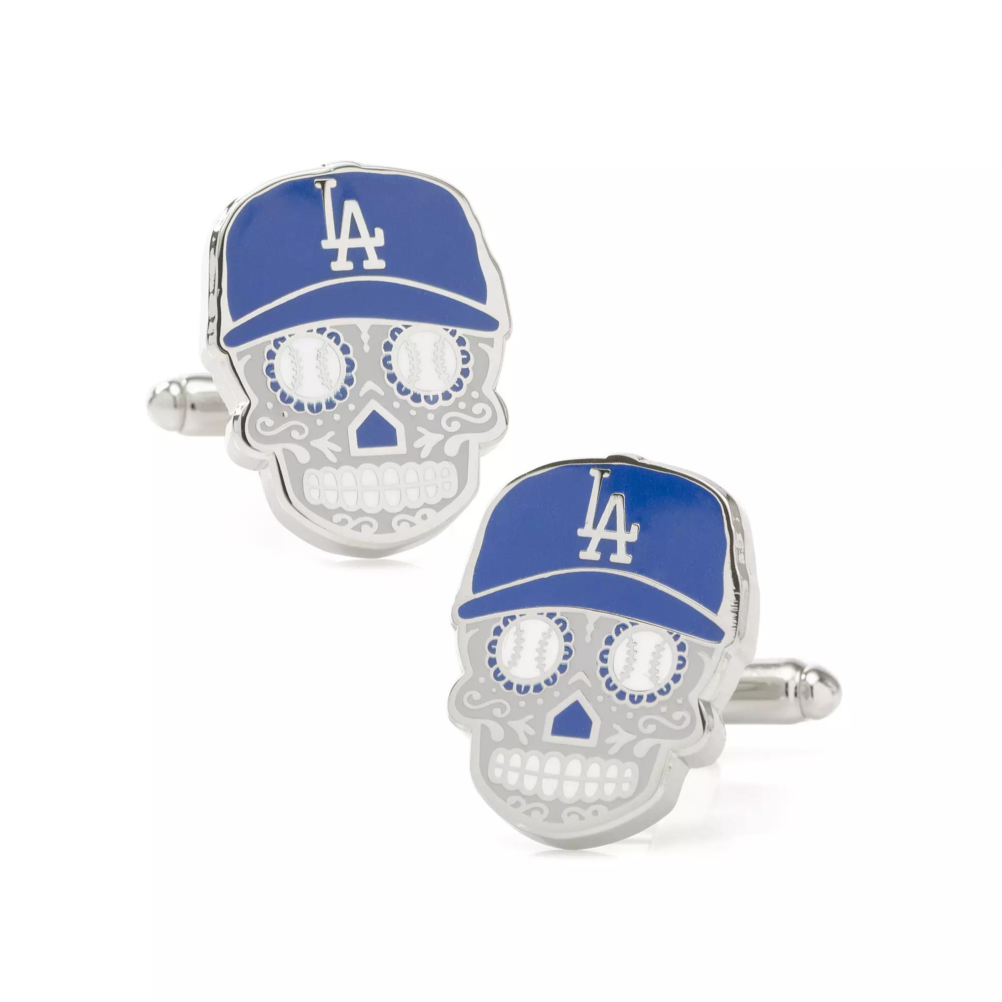 Men's Cuff Links, Inc. LA Dodgers Sugar Skull Cuff Links, White Product Image