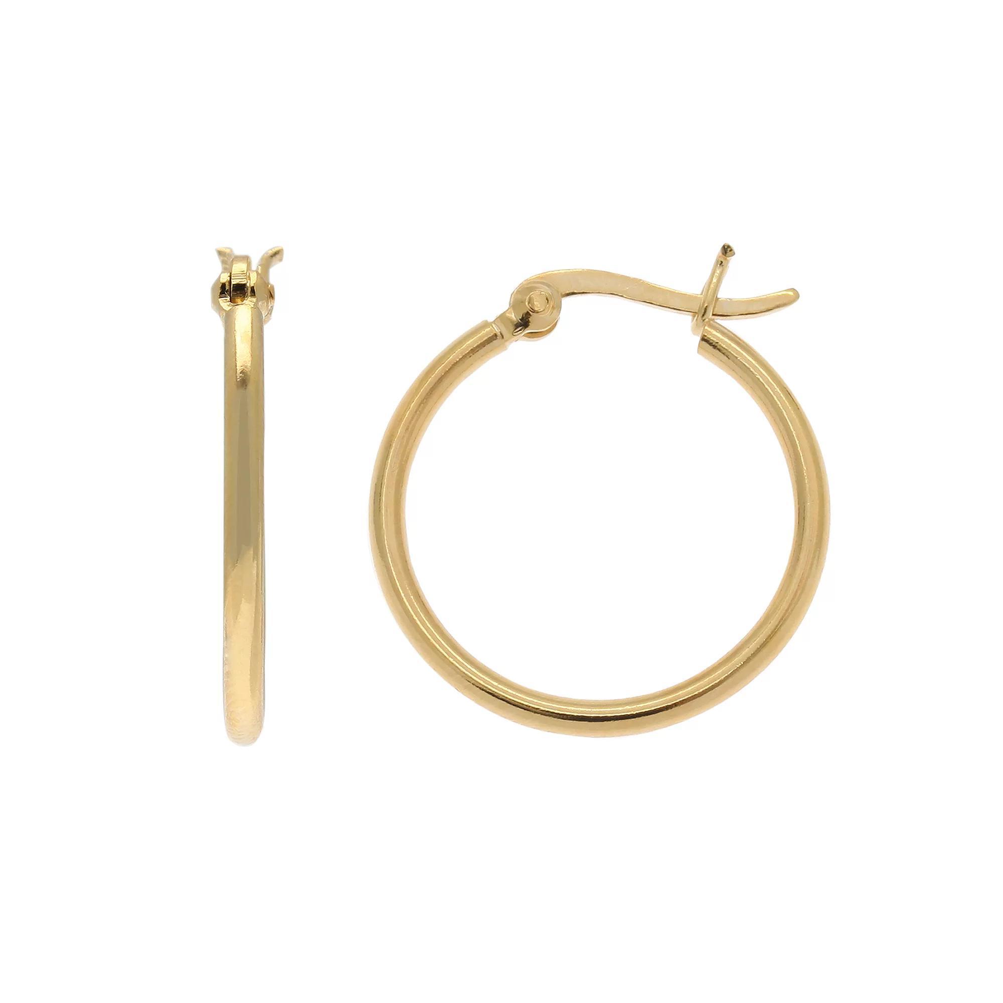 PRIMROSE Sterling Silver Hoop Earrings, Women's, Gold Tone Product Image