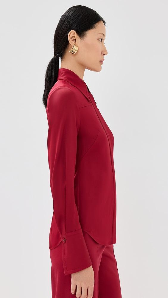 Another Tomorrow Bias Seamed Shirt | Shopbop Product Image