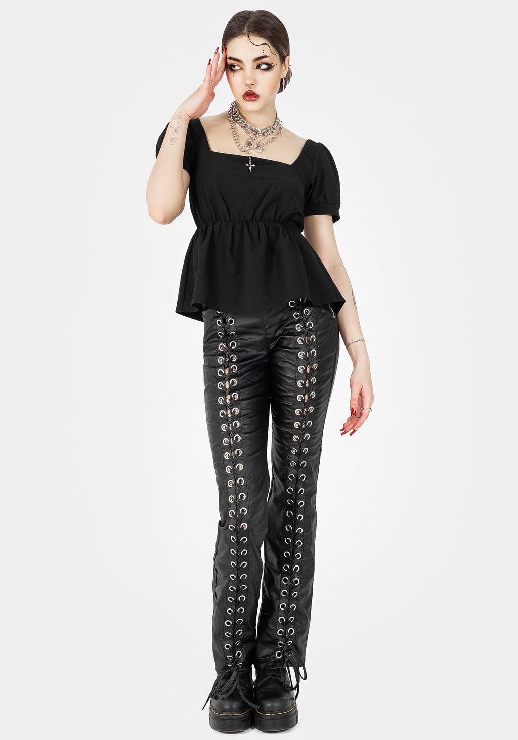Elena Puff Sleeve Peplum Top Product Image