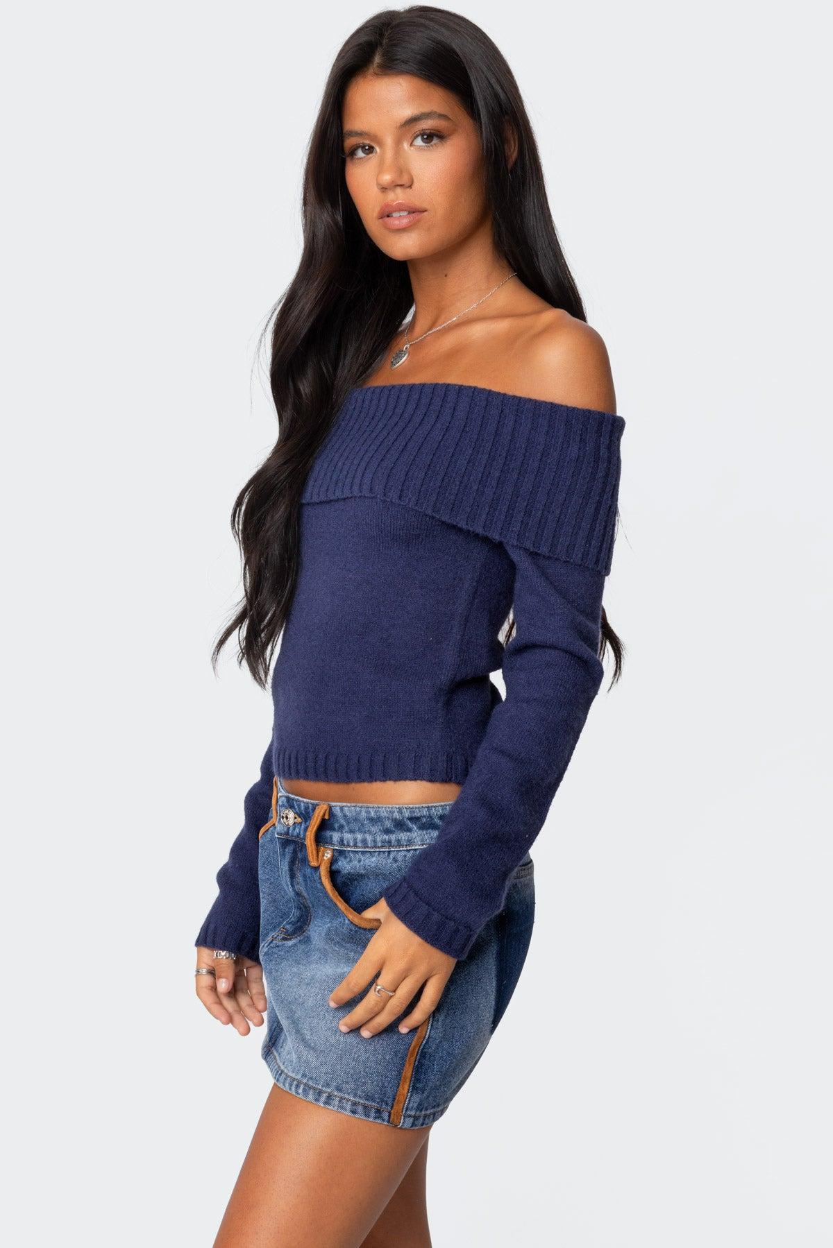 Tamara Fold Over Knit Top Product Image