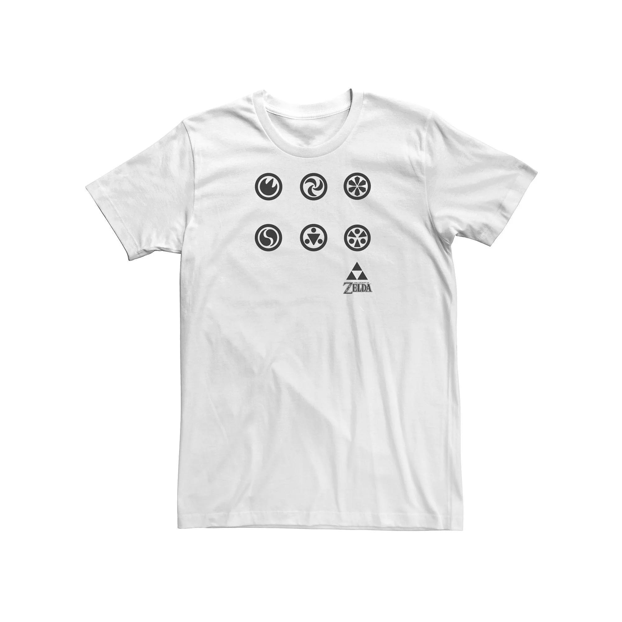 Men's Zelda Element Symbols Tee, Size: XL, White Product Image