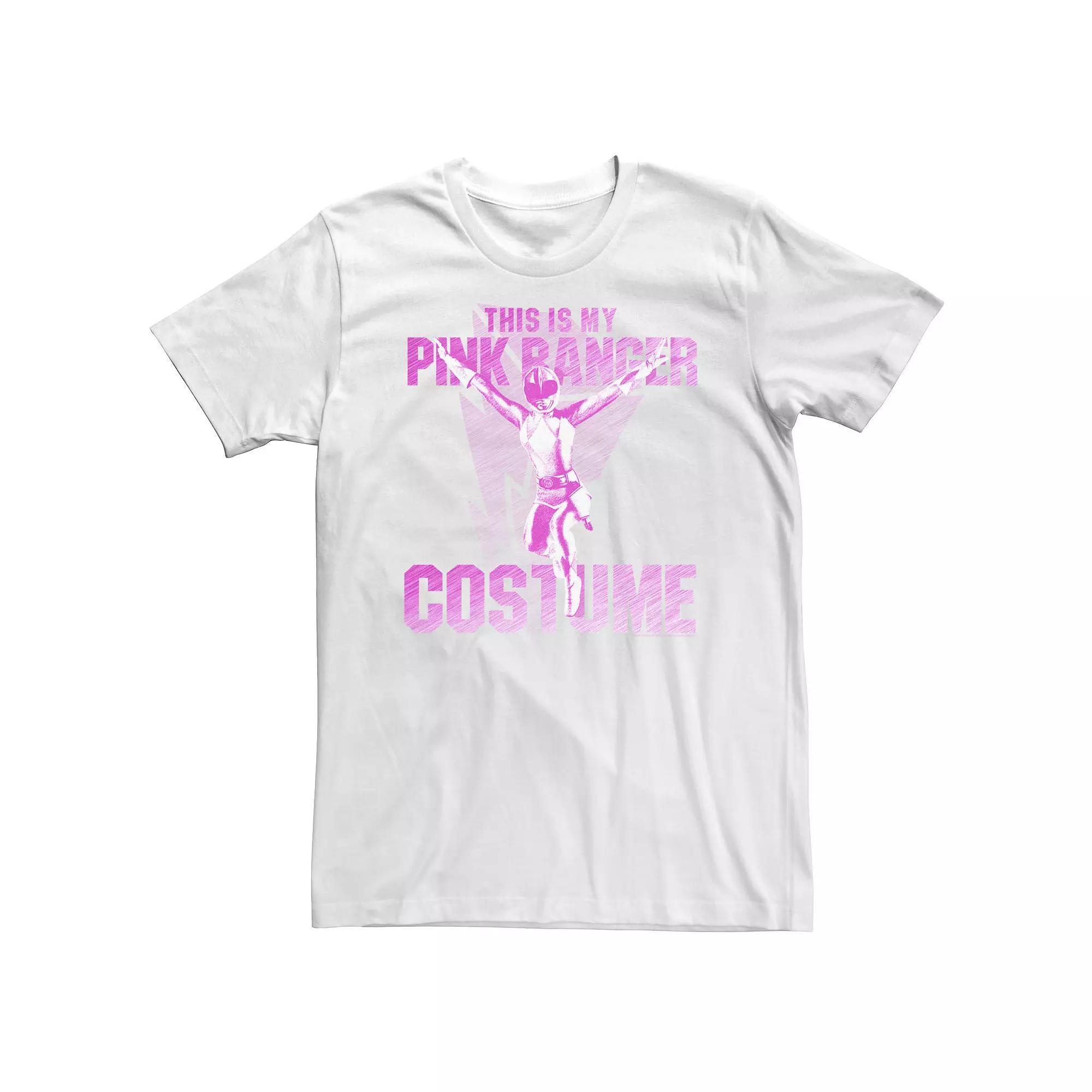 Big & Tall Power Rangers This Is My Pink Ranger Costume Tee, Men's, Size: XL Tall, White Product Image