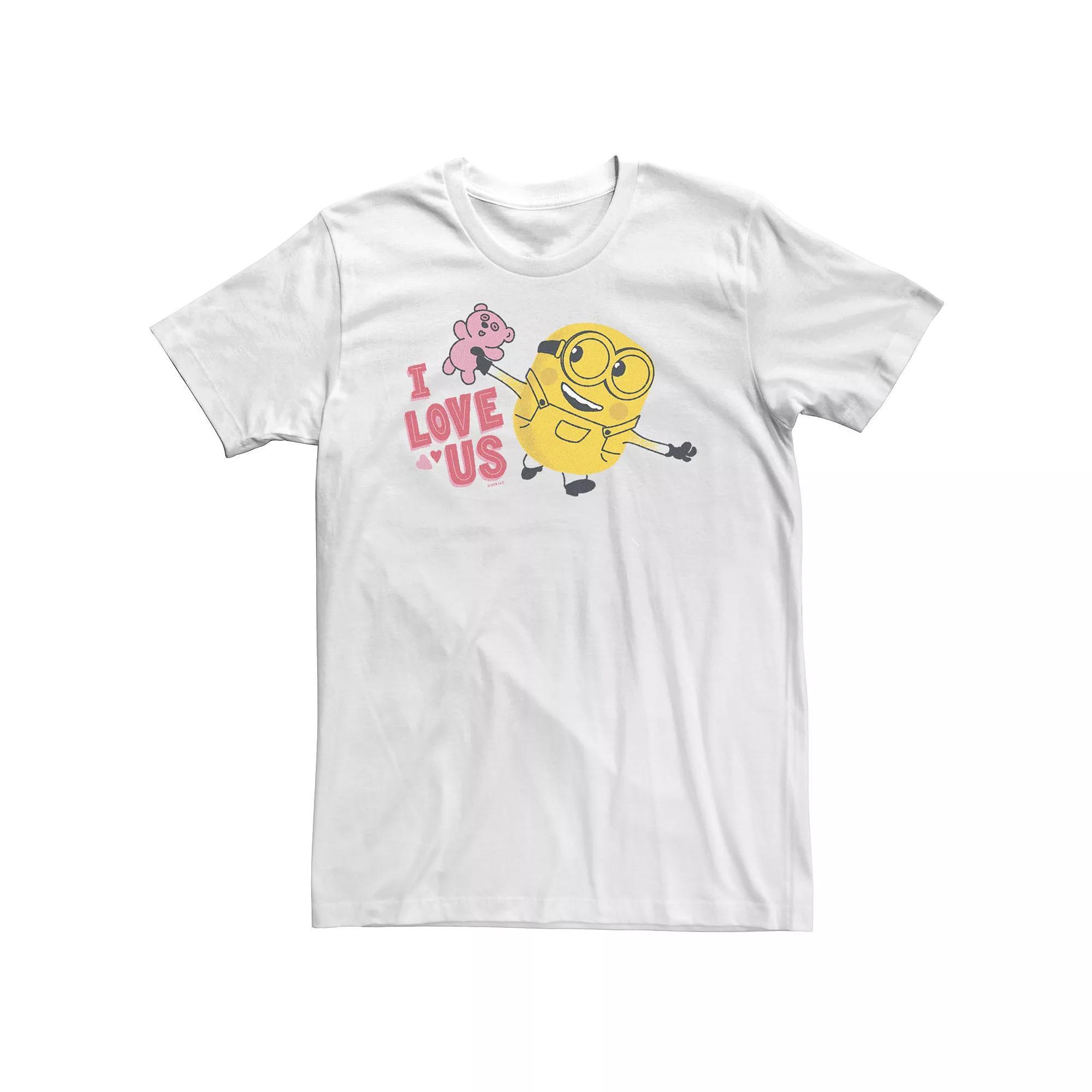 Big & Tall Despicable Me Minions Valentine's Day I Love Us Bear Tee, Men's, Size: 5XL, White Product Image