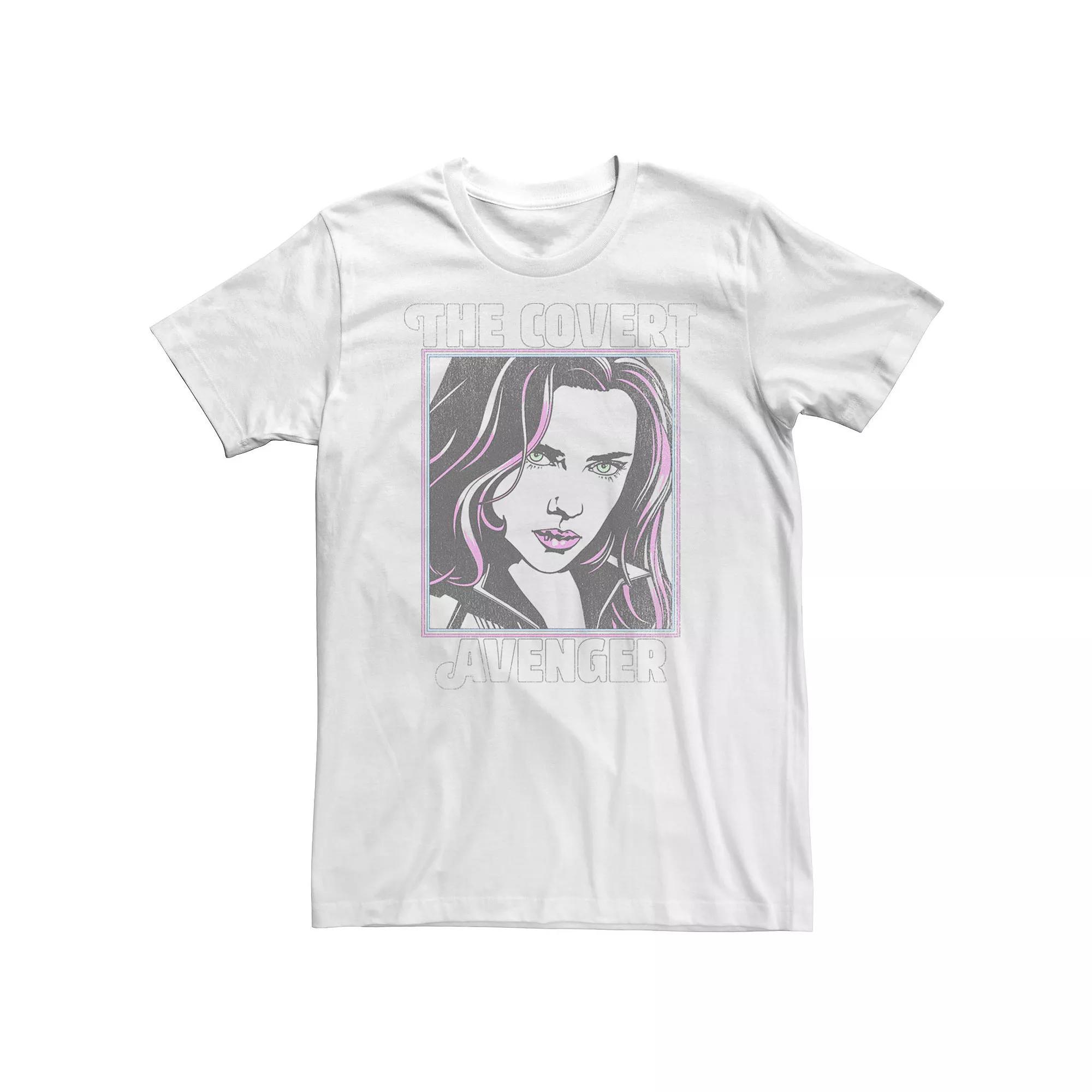 Big & Tall Marvel Retro Pop Black Widow Tee, Men's, Size: XXL Tall, White Product Image