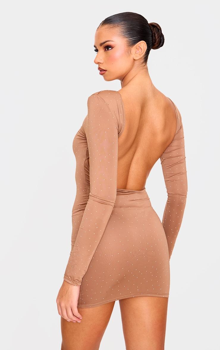 Nude Hot Fix Mini Dress Product Image