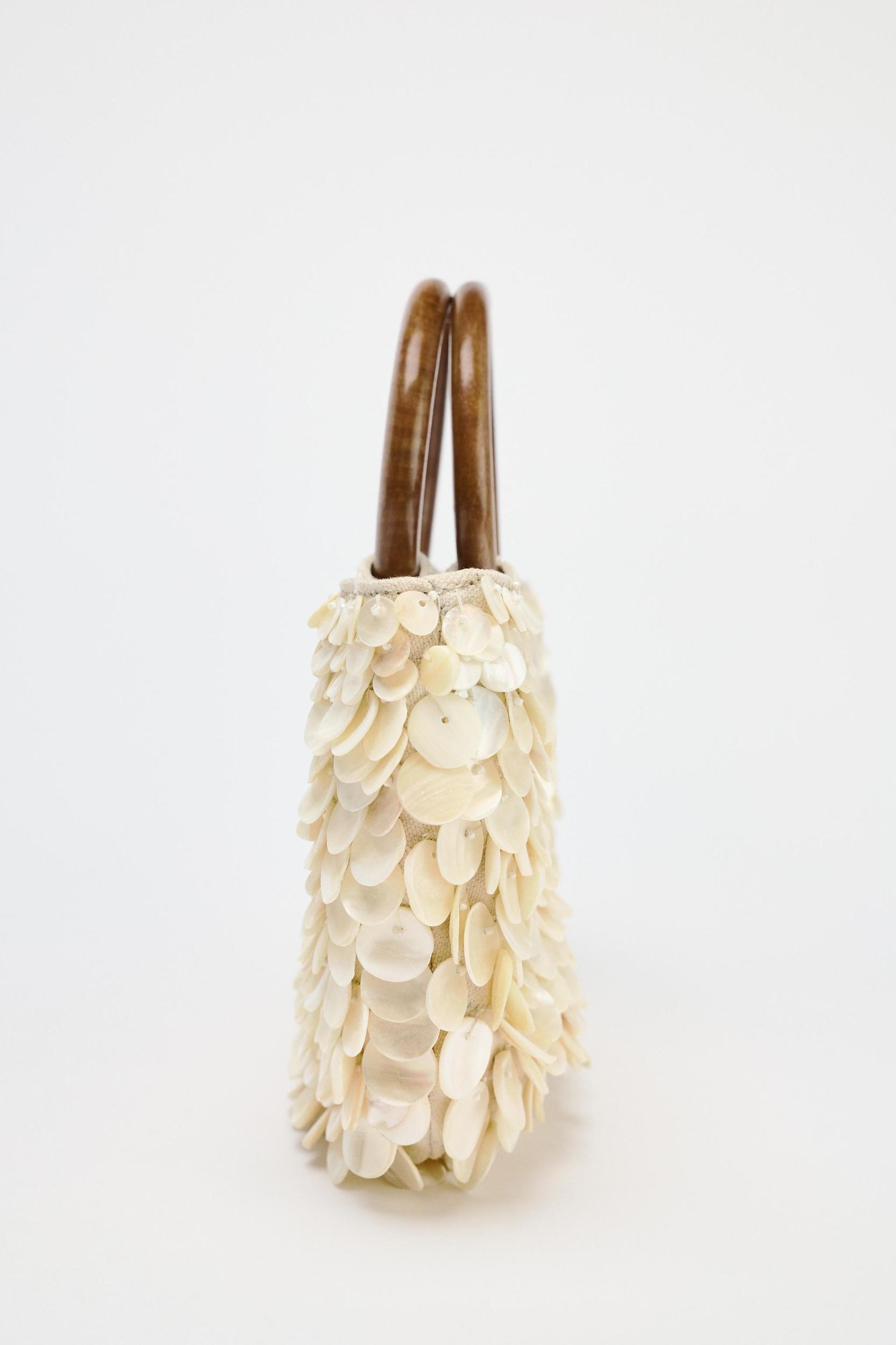 FAUX MOTHER-OF-PEARL APPLIQUÉ BAG Product Image