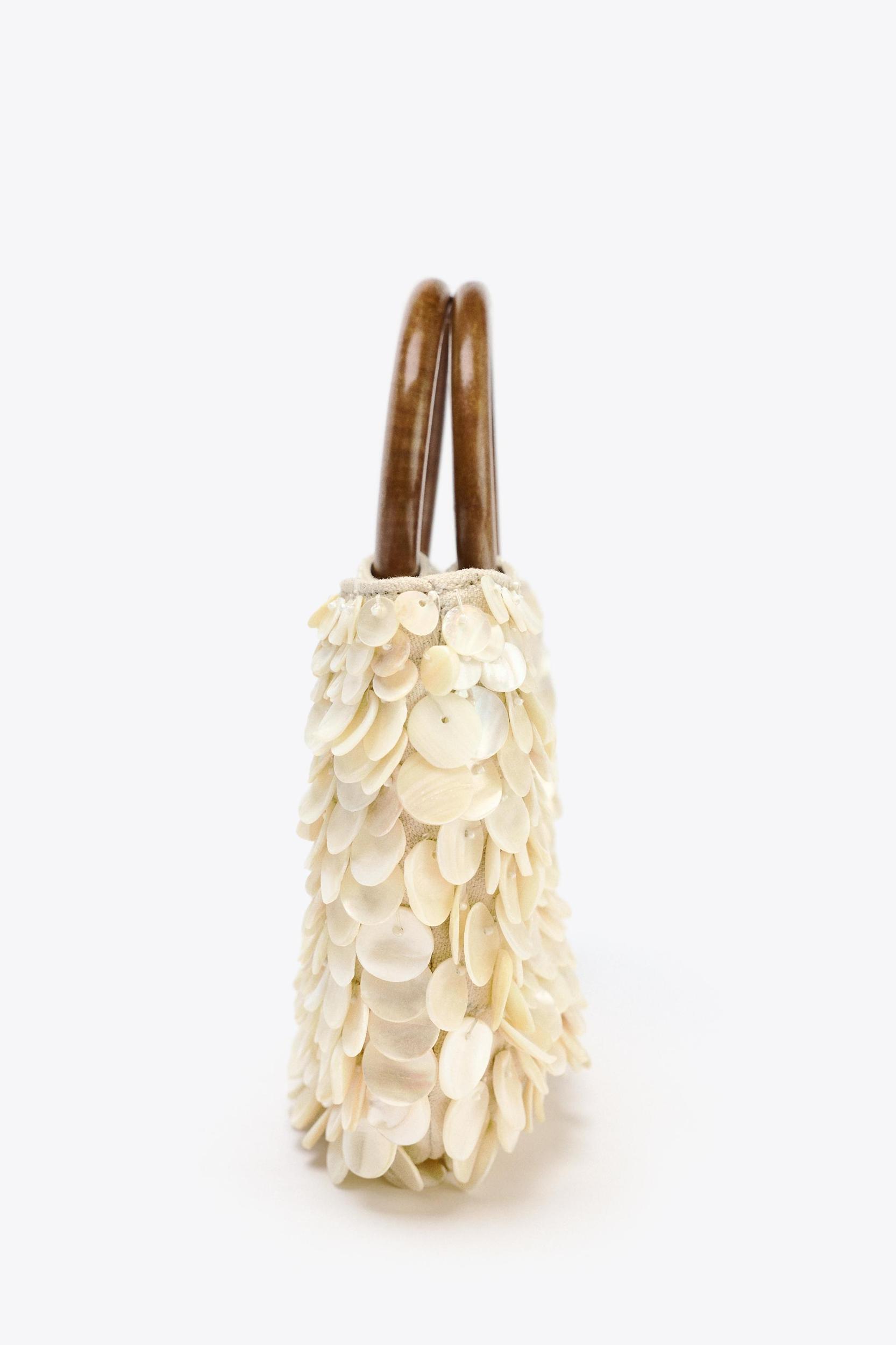FAUX MOTHER-OF-PEARL APPLIQUÉ BAG Product Image