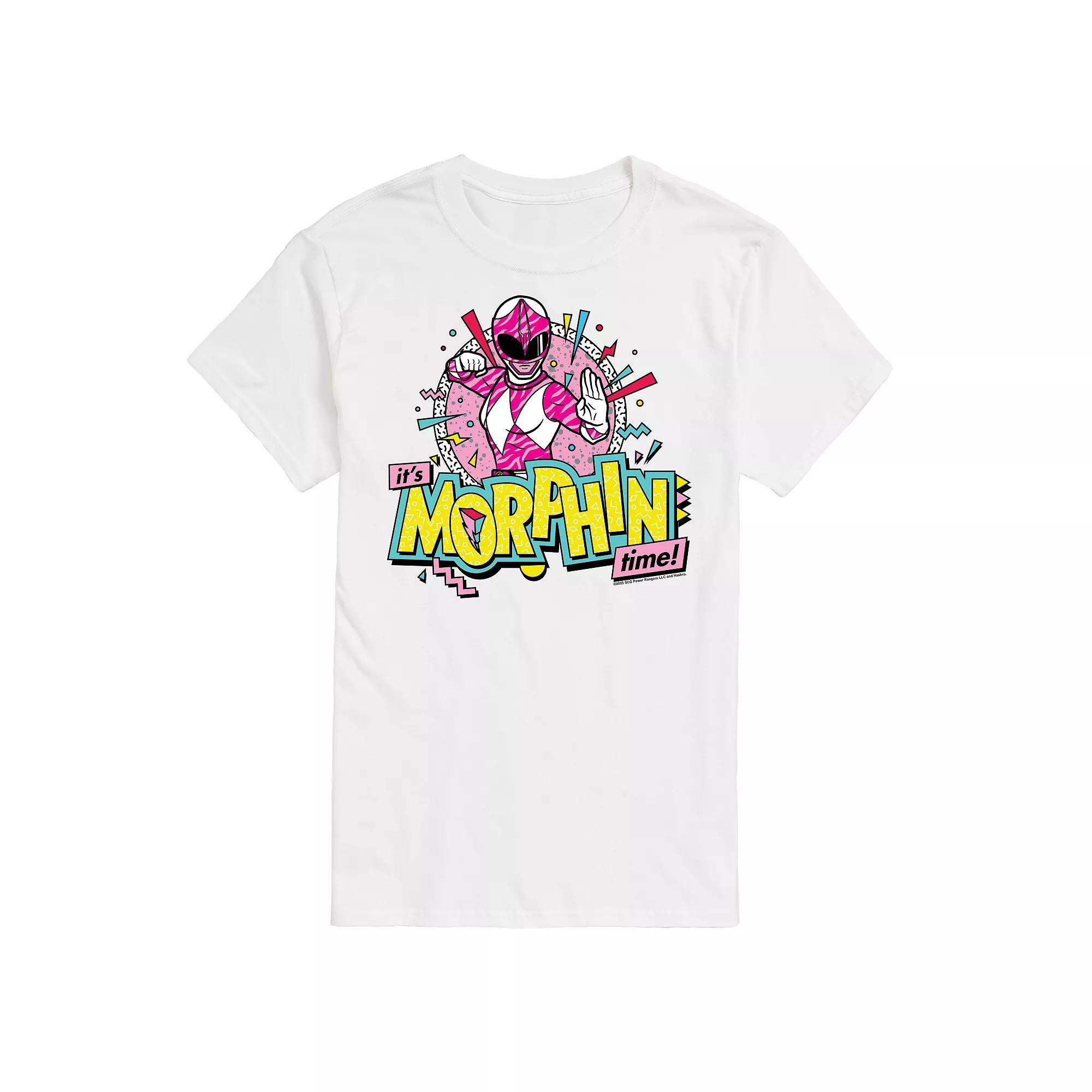 Mens Power Rangers Morphin Time Pink Graphic Tee Product Image