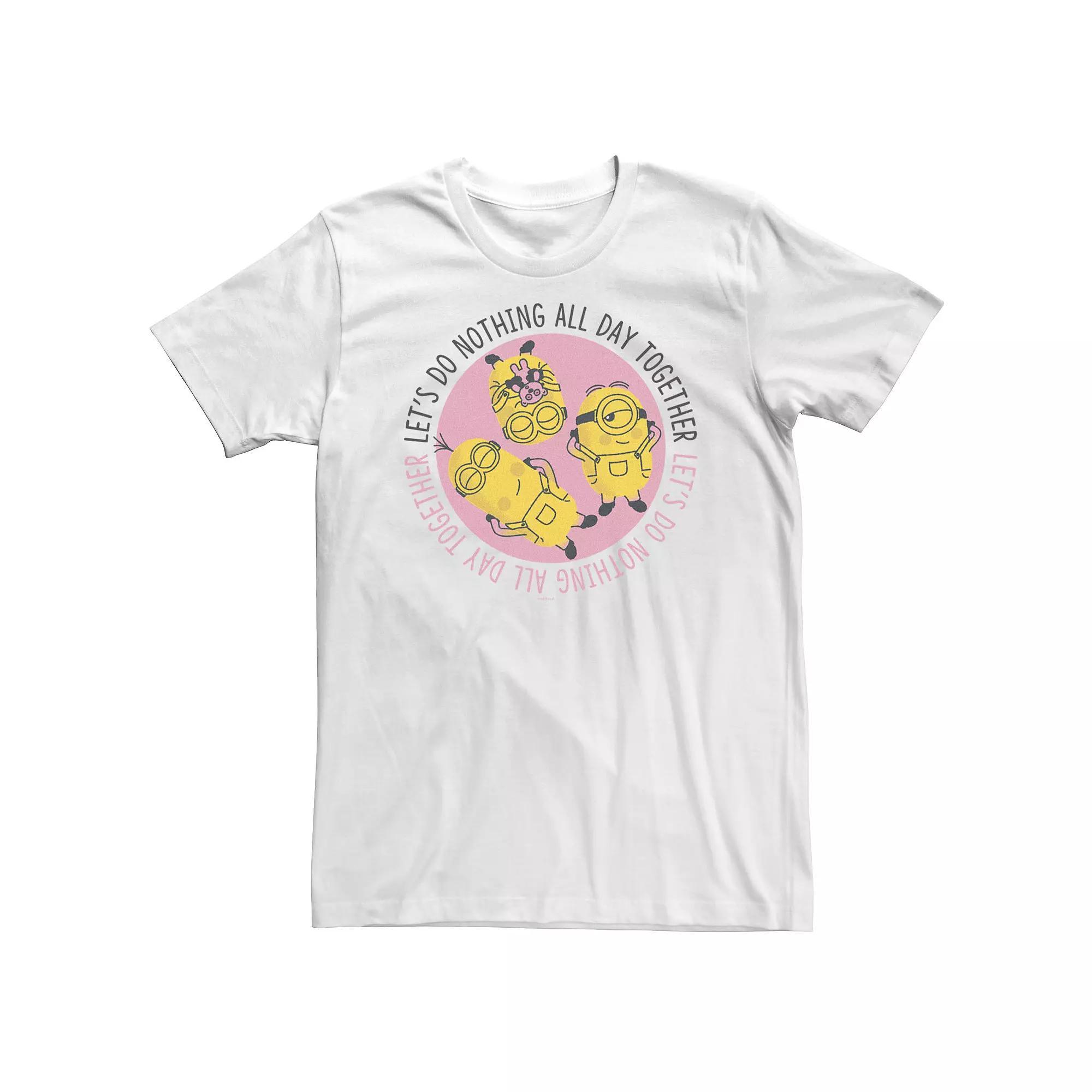 Big & Tall Despicable Me Minions Valentine's Day Let's Do Nothing Tee, Men's, Size: XL Tall, White Product Image