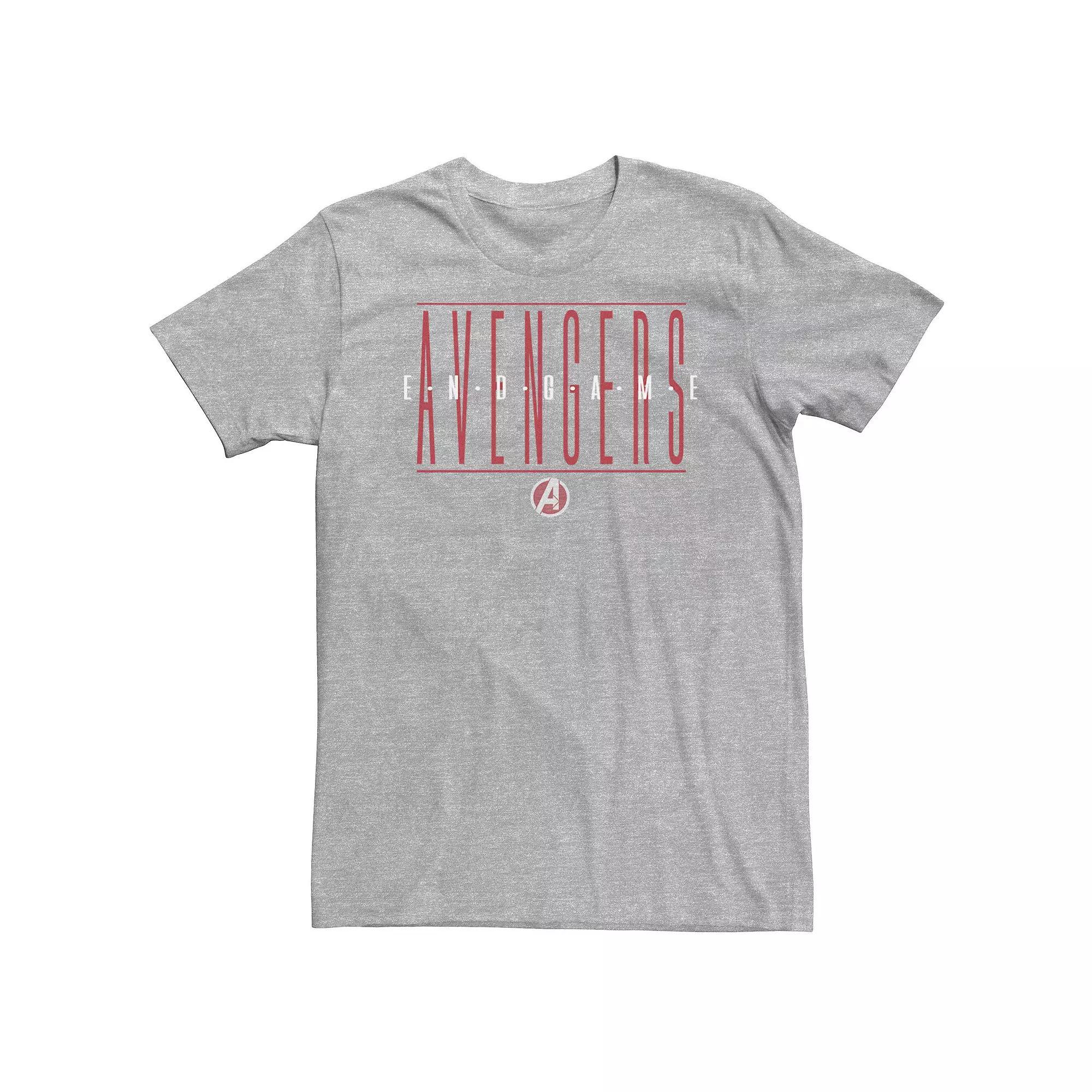 Big & Tall Marvel Avengers Strikethrough Text Tee, Men's, Size: 3XL, Athletic Grey Product Image