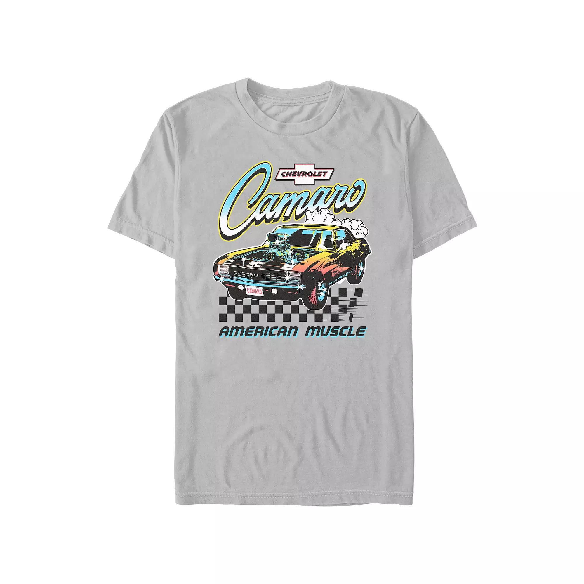 Men's Chevrolet Camaro American Muscle Poster Graphic Tee, Size: XS, Silver Product Image
