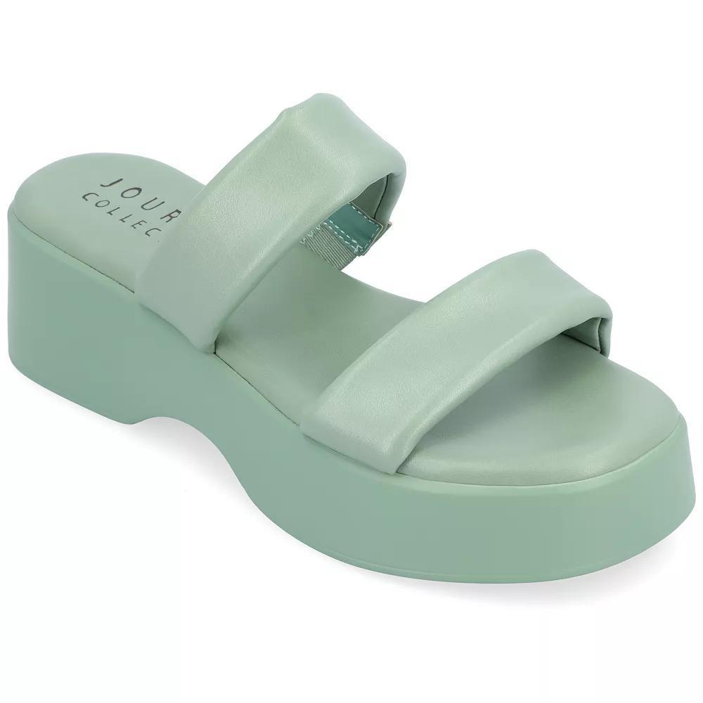 Journee Veradie Tru Comfort Foam™ Women's Slide Platform Sandals, Size: 7, Green Product Image