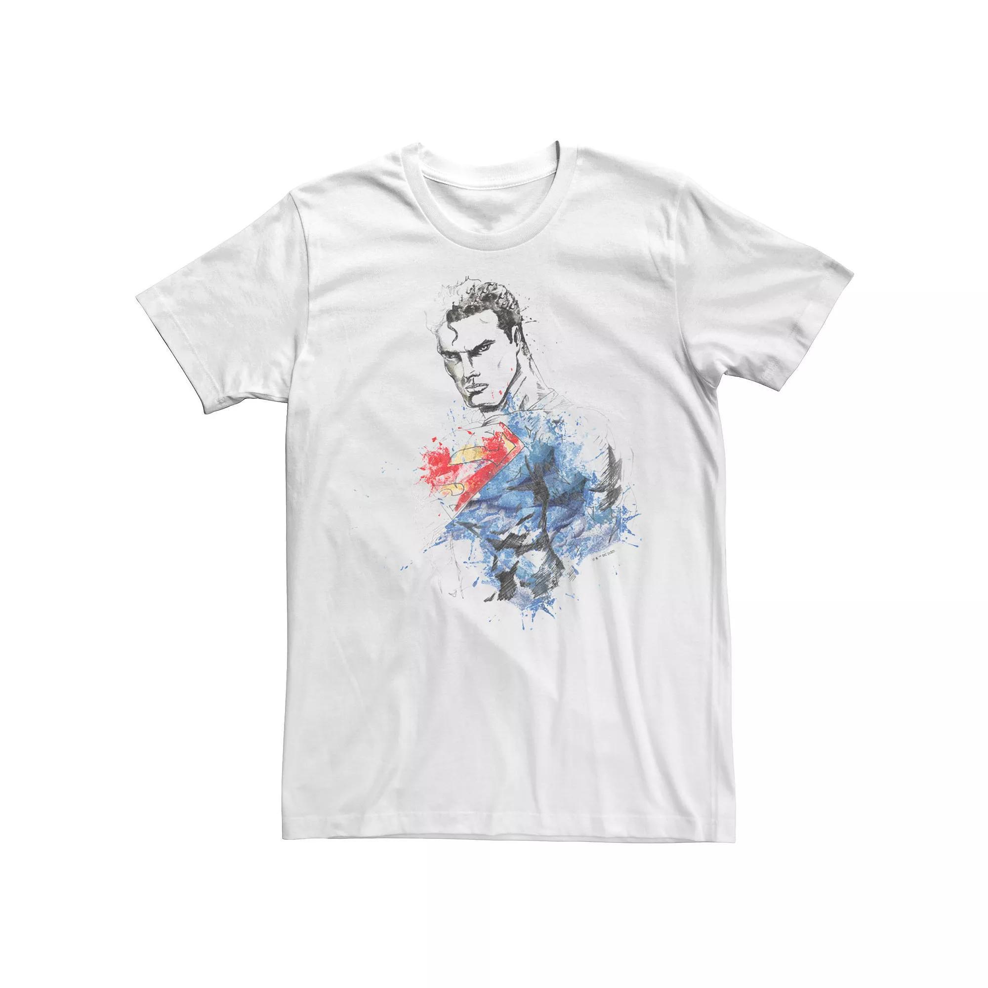 Men's Superman Color Sketch Graphic Tee, Size: Medium, White Product Image
