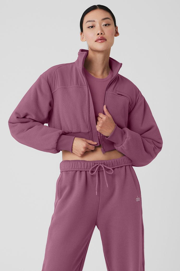 Polar Fleece Cropped Wintry Mix Jacket - Soft Mulberry Product Image