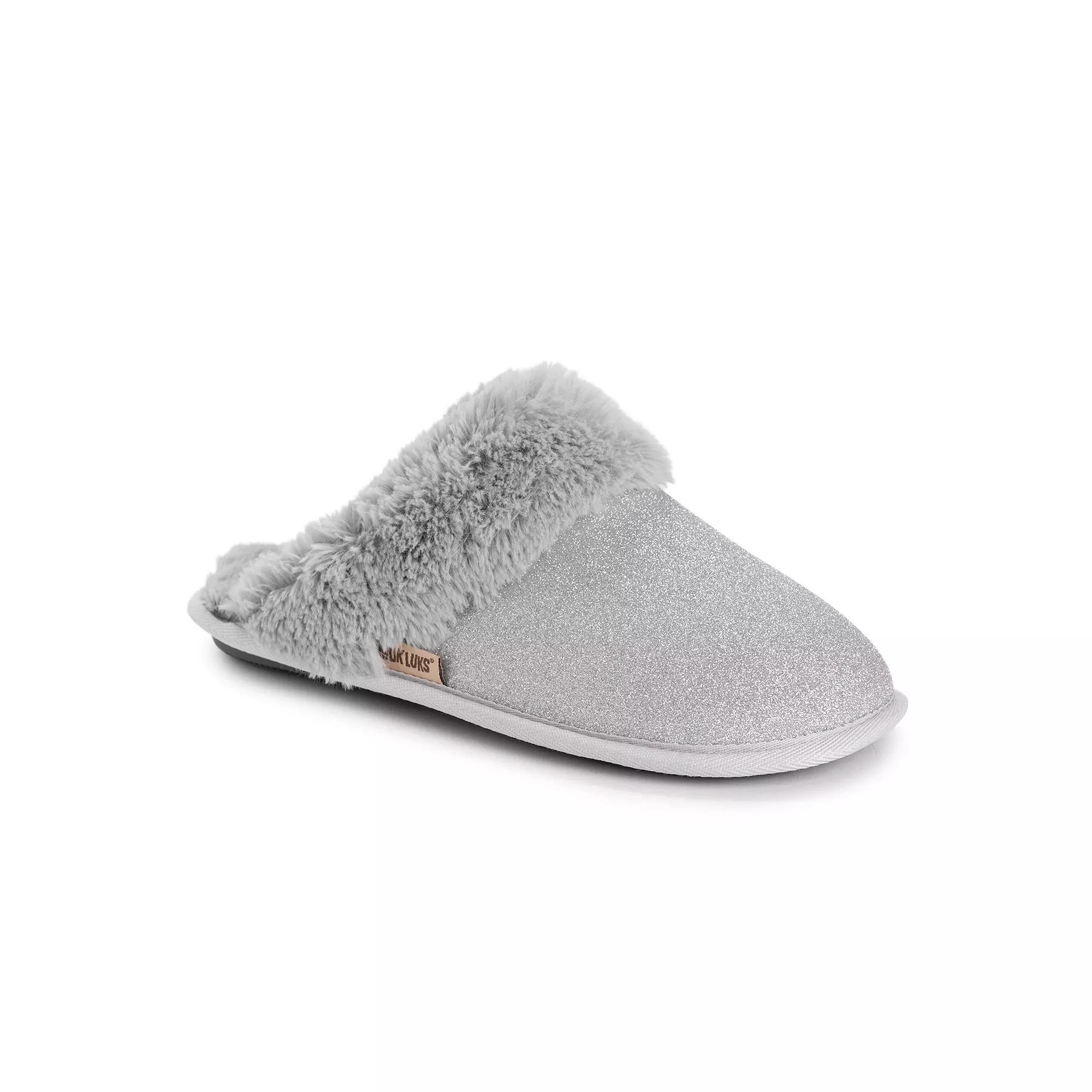 MUK LUKS Womens Angled Sparkle Scuff Slippers Product Image
