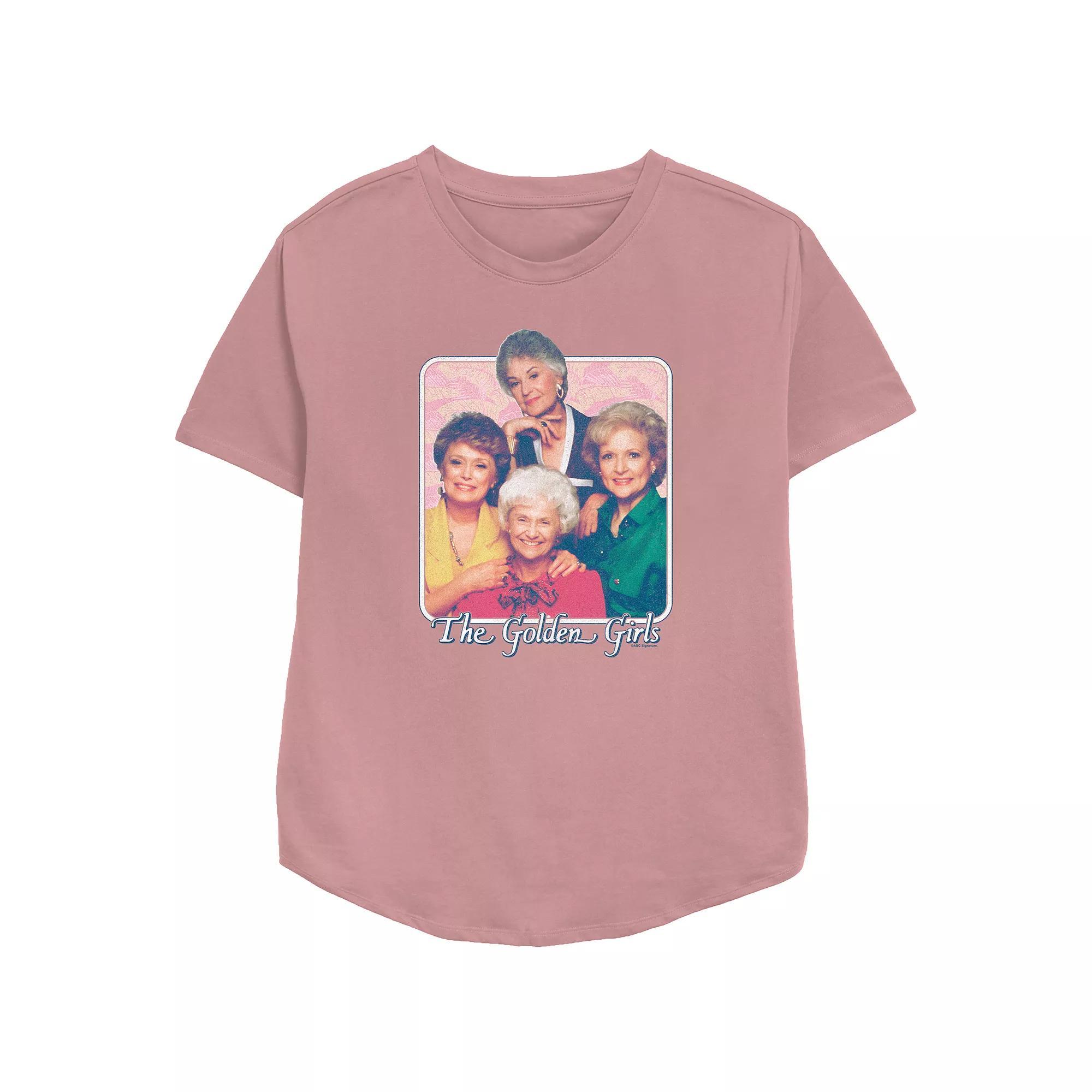 Women's The Golden Girls Portrait Relaxed Fit Graphic Tee, Size: XXL, Pink Product Image