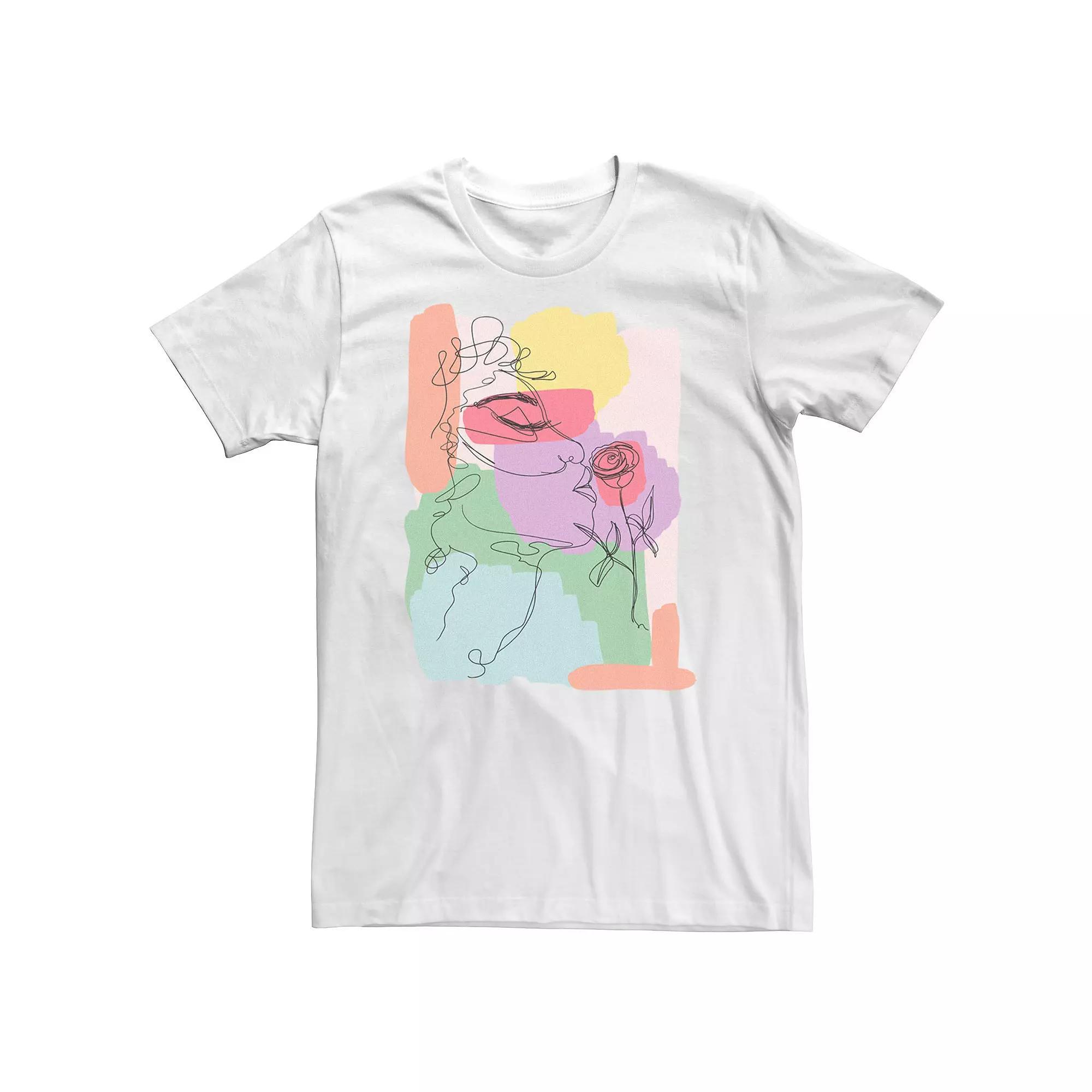 Big & Tall Trendy Smelling The Roses Sketch Tee, Men's, Size: 3XL Tall, White Product Image