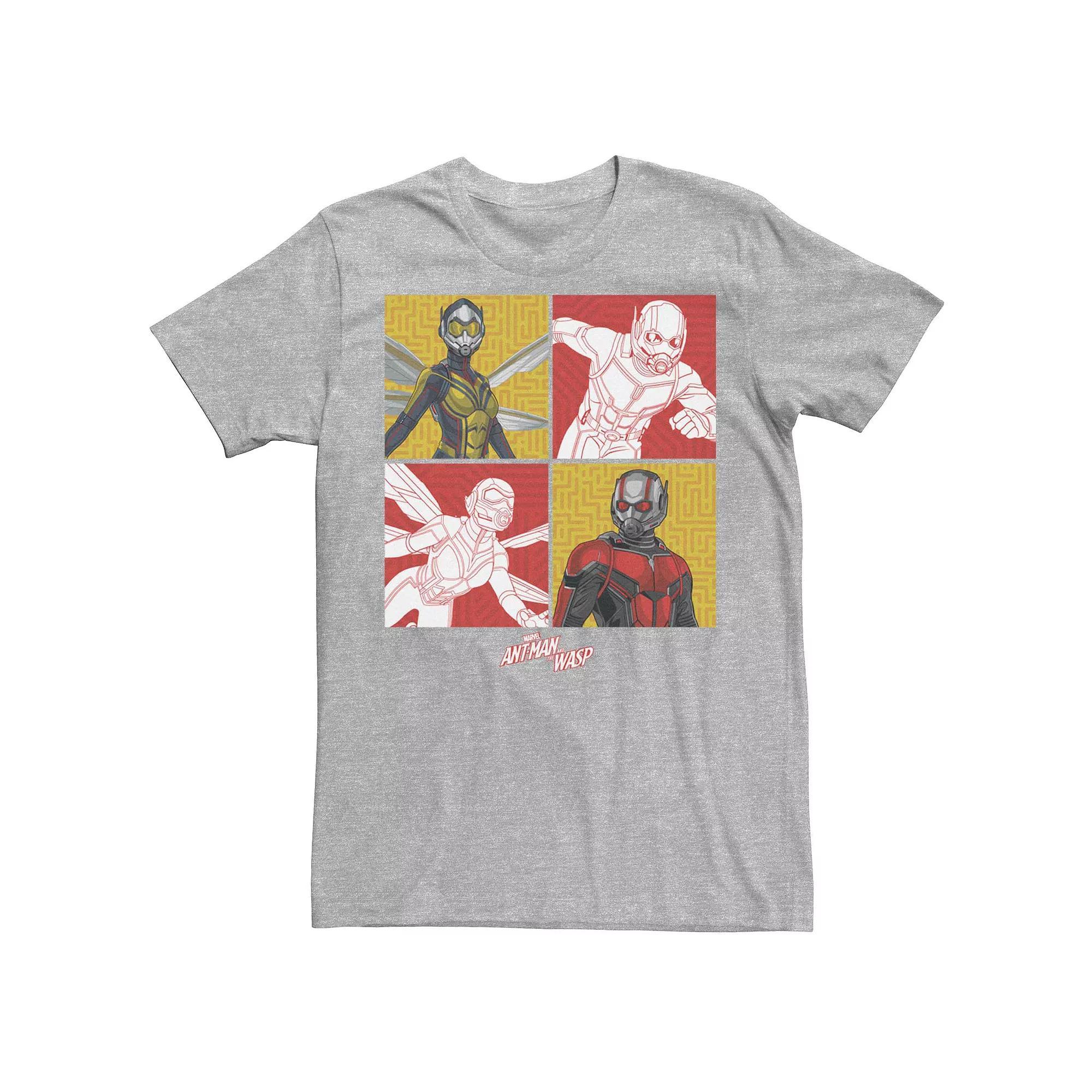 Men's Marvel Ant-Man And The Wasp Square Pop Poster Tee Shirt, Size: 3XL, Athletic Grey Product Image