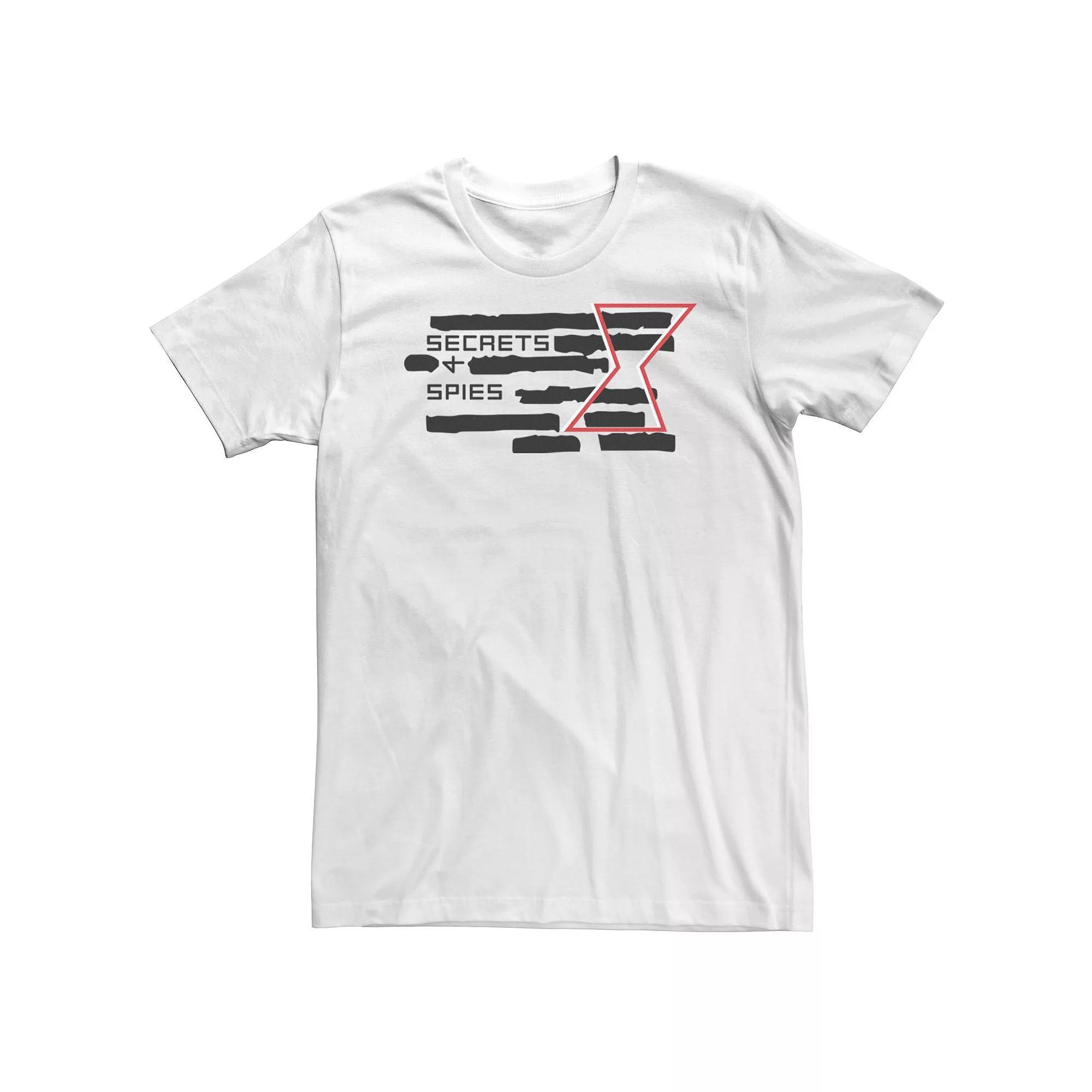 Big & Tall Marvel Black Widow Secrets And Spies Crossed Out Logo Tee, Men's, Size: 3XL Tall, White Product Image