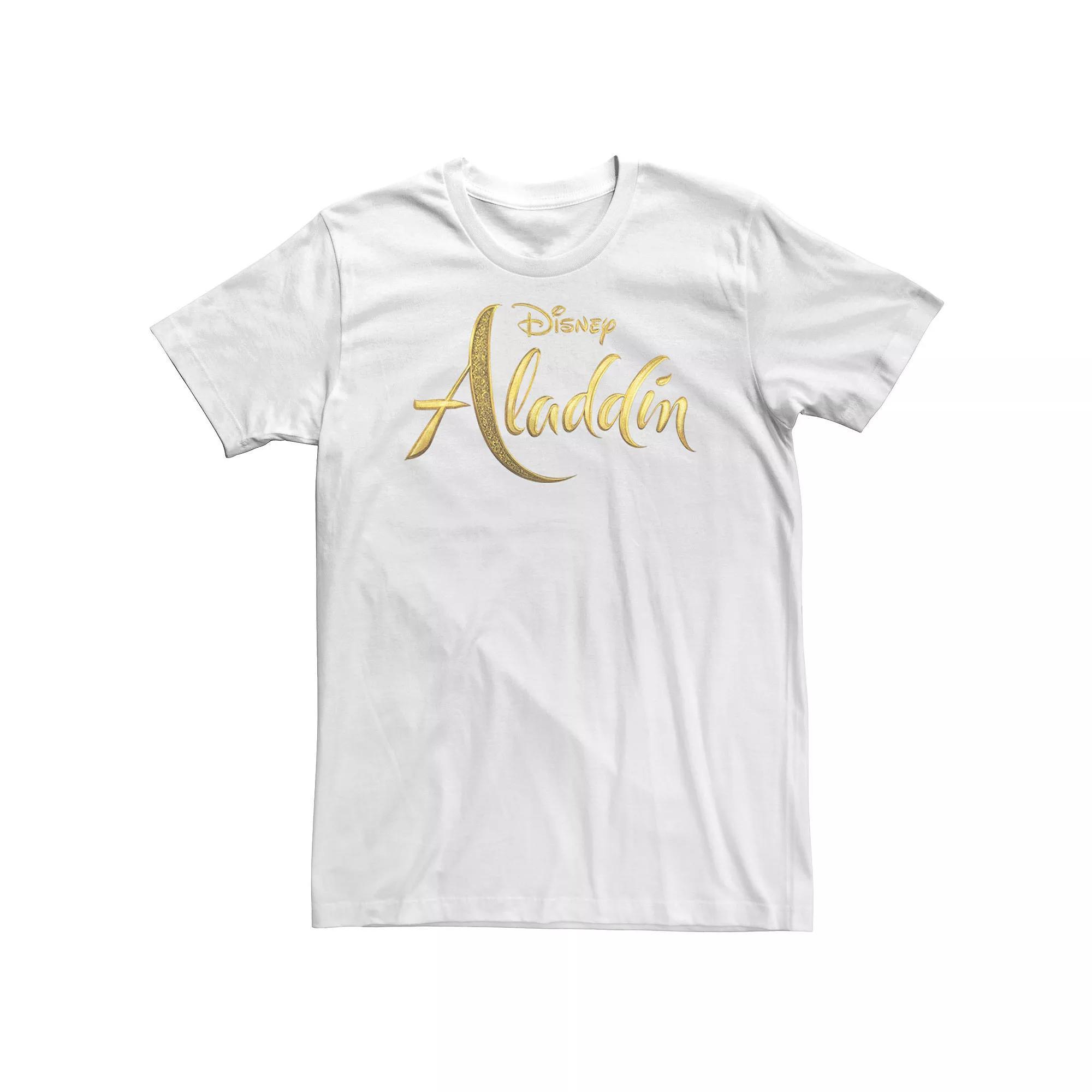 Big & Tall Disney Aladdin Logo Tee, Men's, Size: 4XL Tall, White Product Image