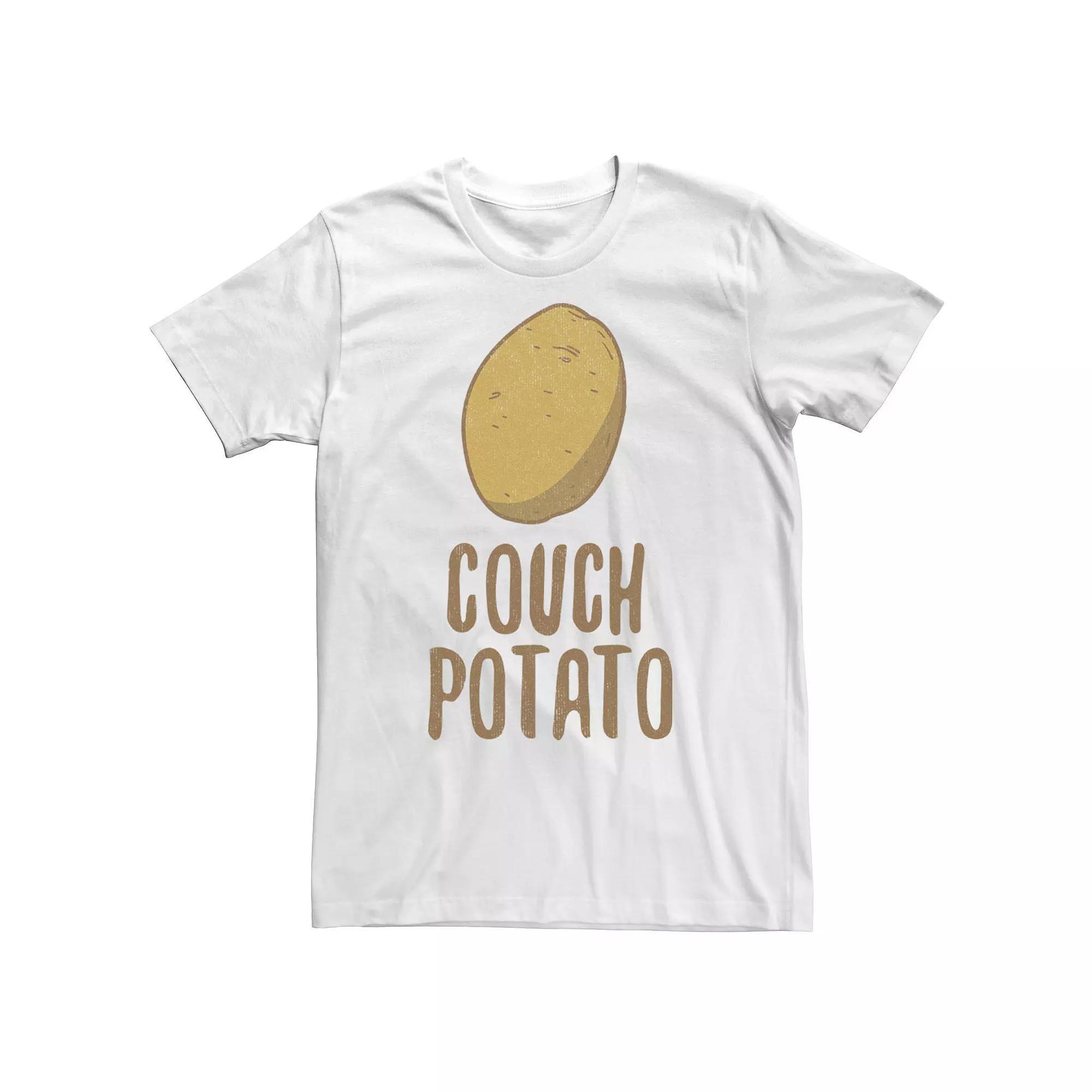 Men's Couch Potato Portrait Text Graphic Tee, Size: XXL, White Product Image