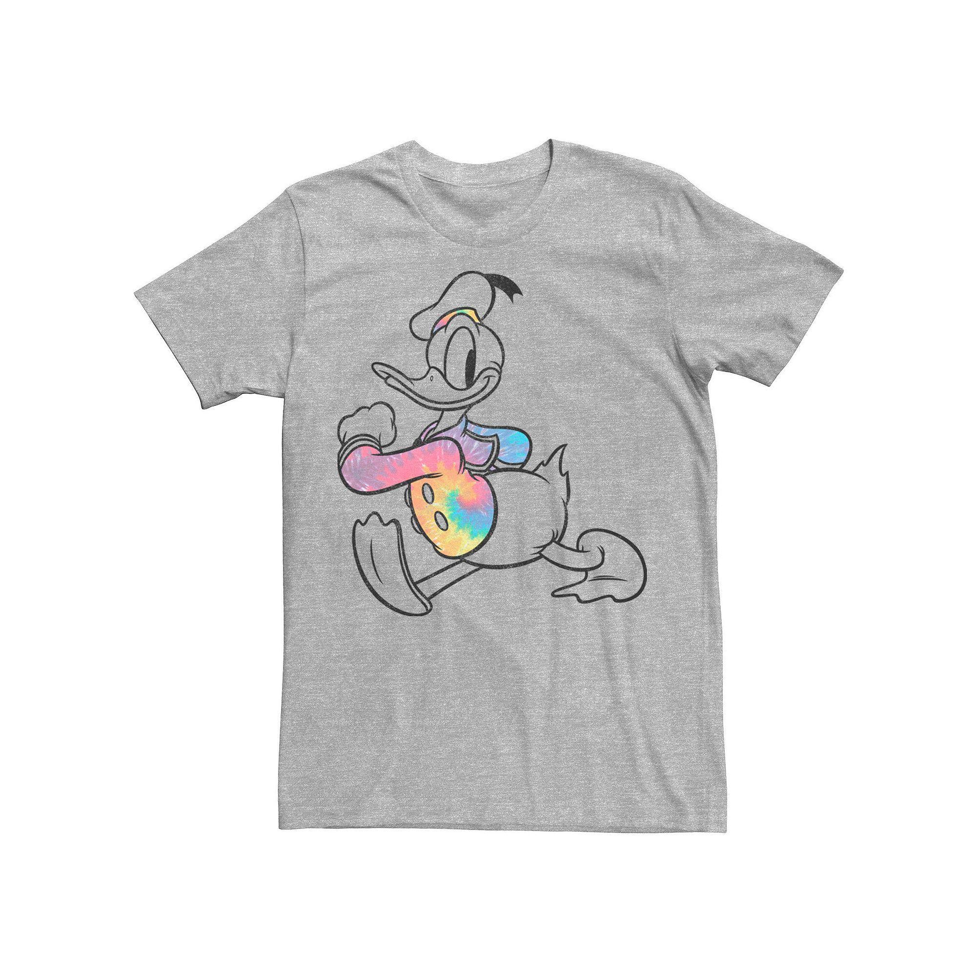 Disney's Donald Duck Strut Tie-Dye Shirt Portrait Men's Tee, Size: XXL, Athletic Grey Product Image