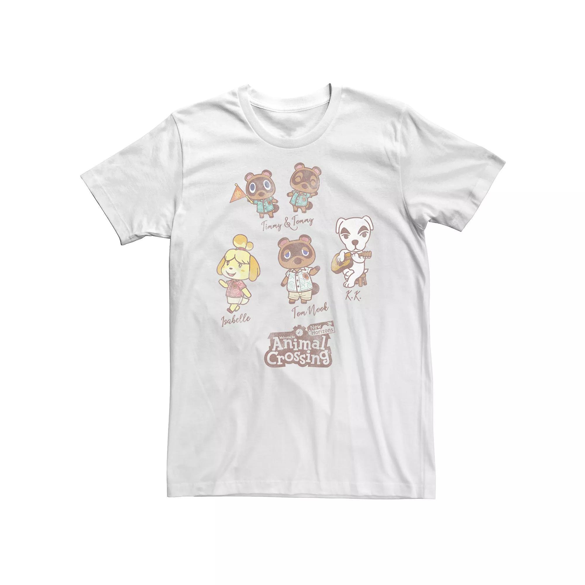 Big & Tall Animal Crossing New Horizons Group Shot Names Tee, Men's, Size: XL Tall, White Product Image