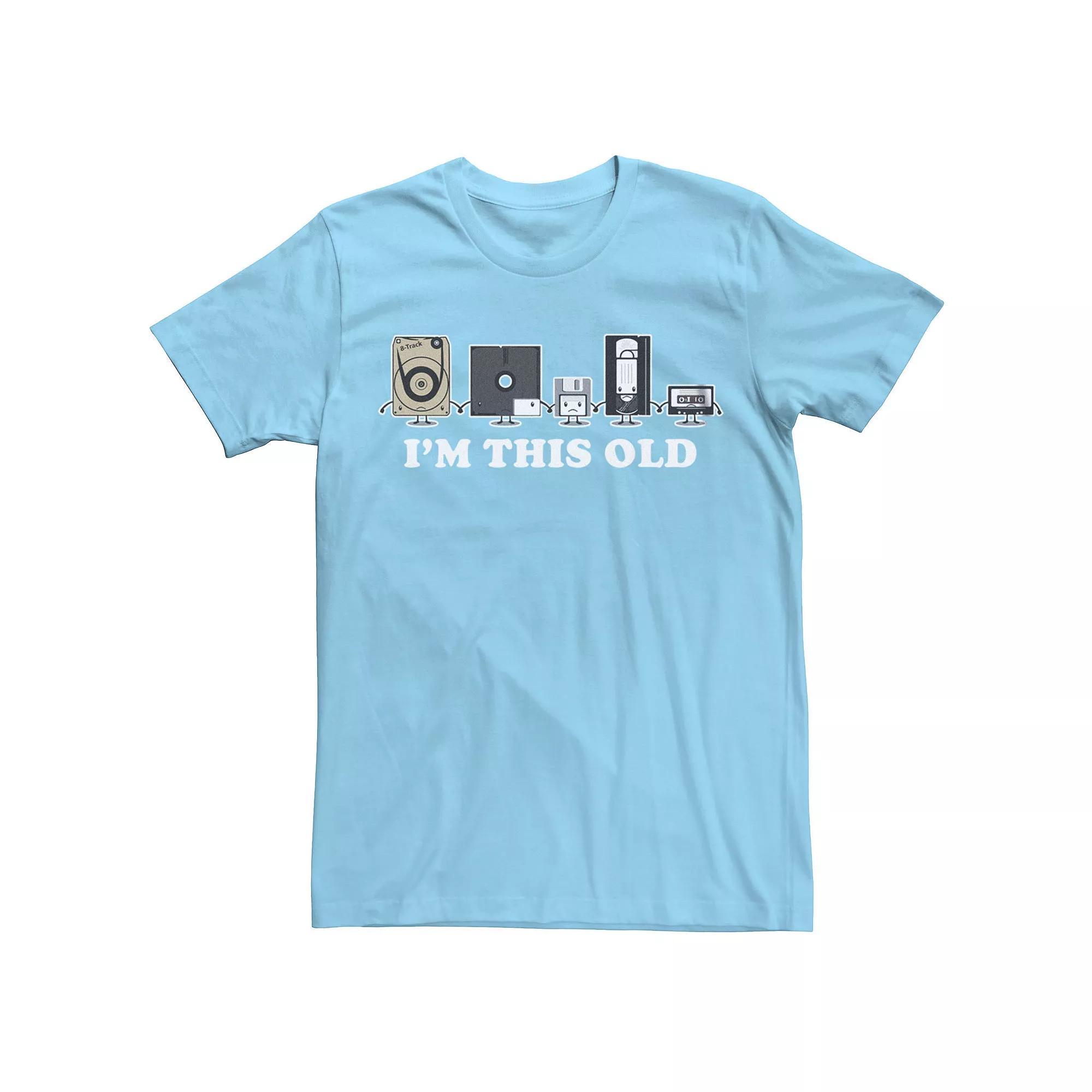 Men's I'm This Old Retro Line Up Graphic Tee, Size: Small, Light Blue Product Image