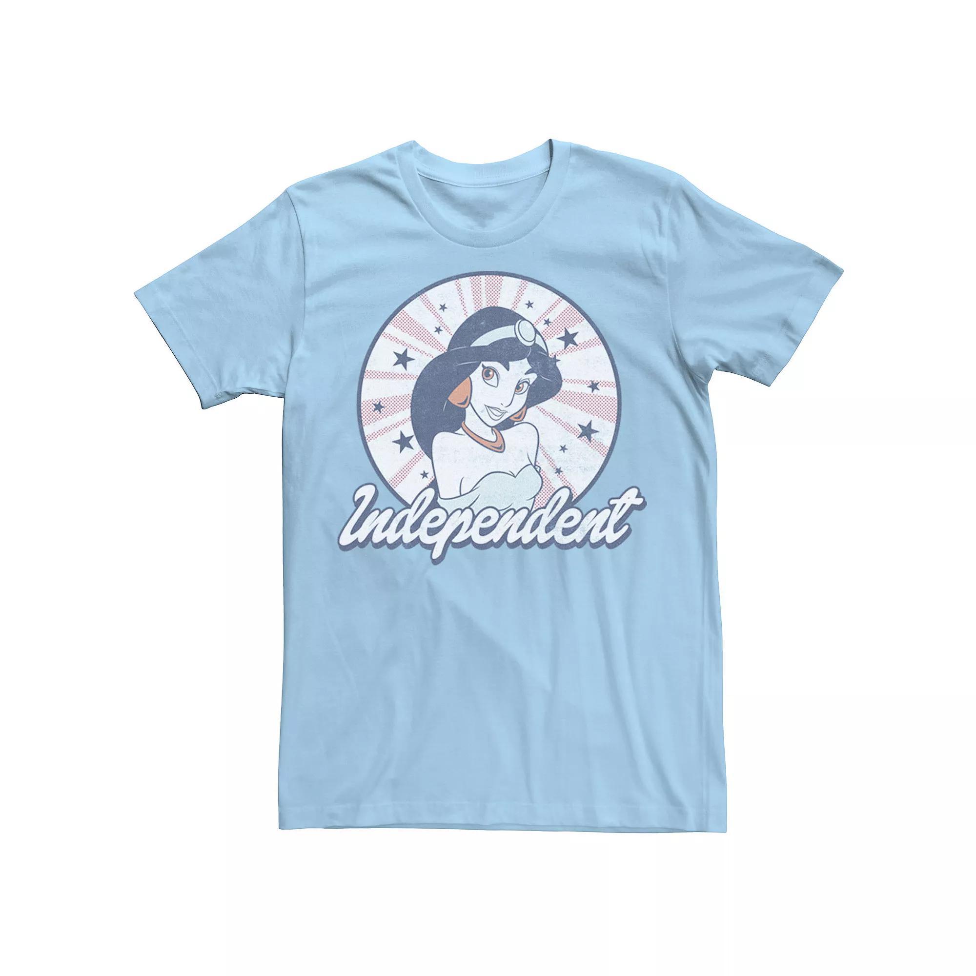 Disney's Aladdin Jasmine Independent Americana Men's Tee, Size: Medium, Light Blue Product Image